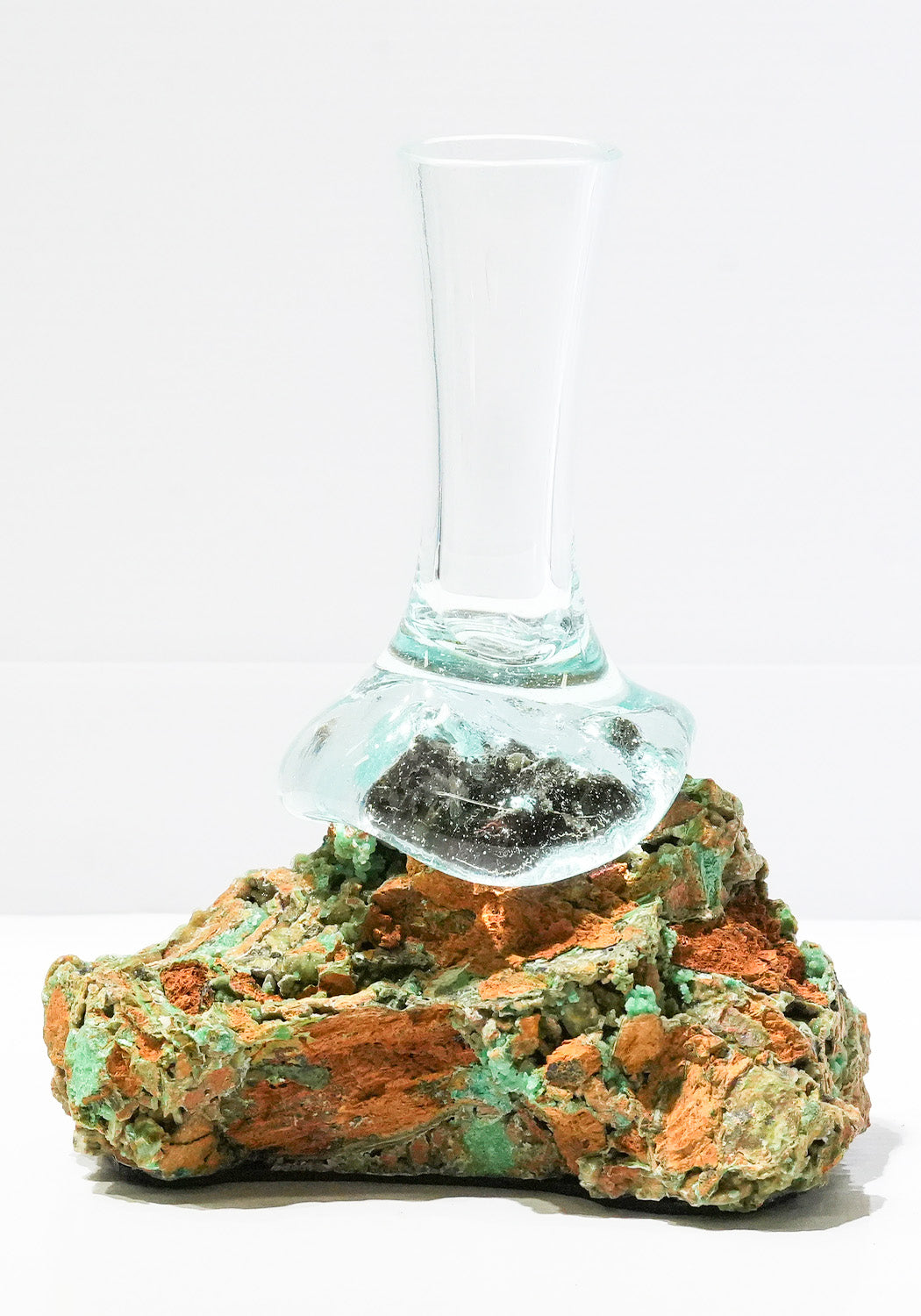Starborn Handblown Molten Glass Vase on Smithsonite