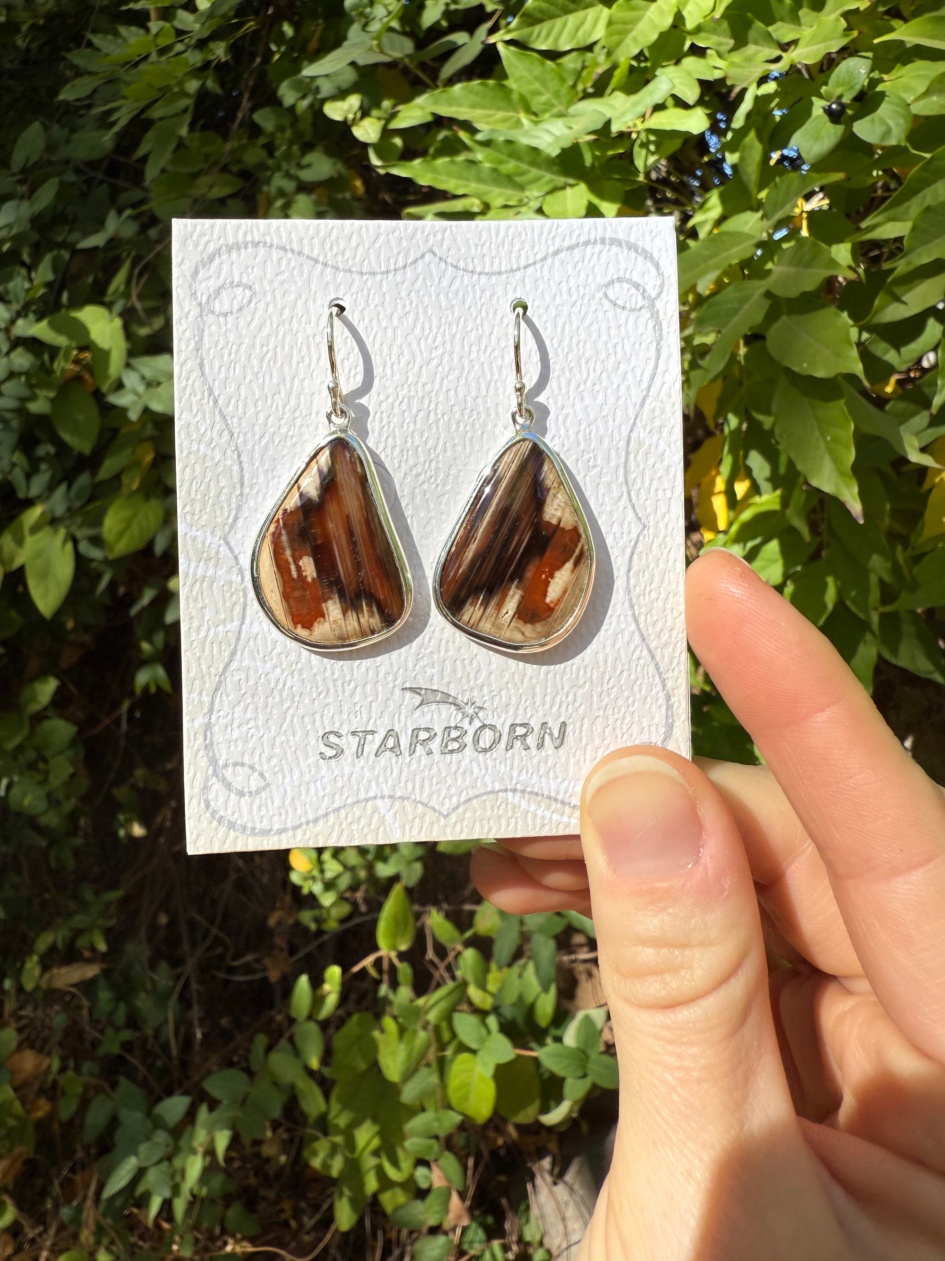 Starborn Royal Imperial Jasper Dangle Earrings in Sterling Silver