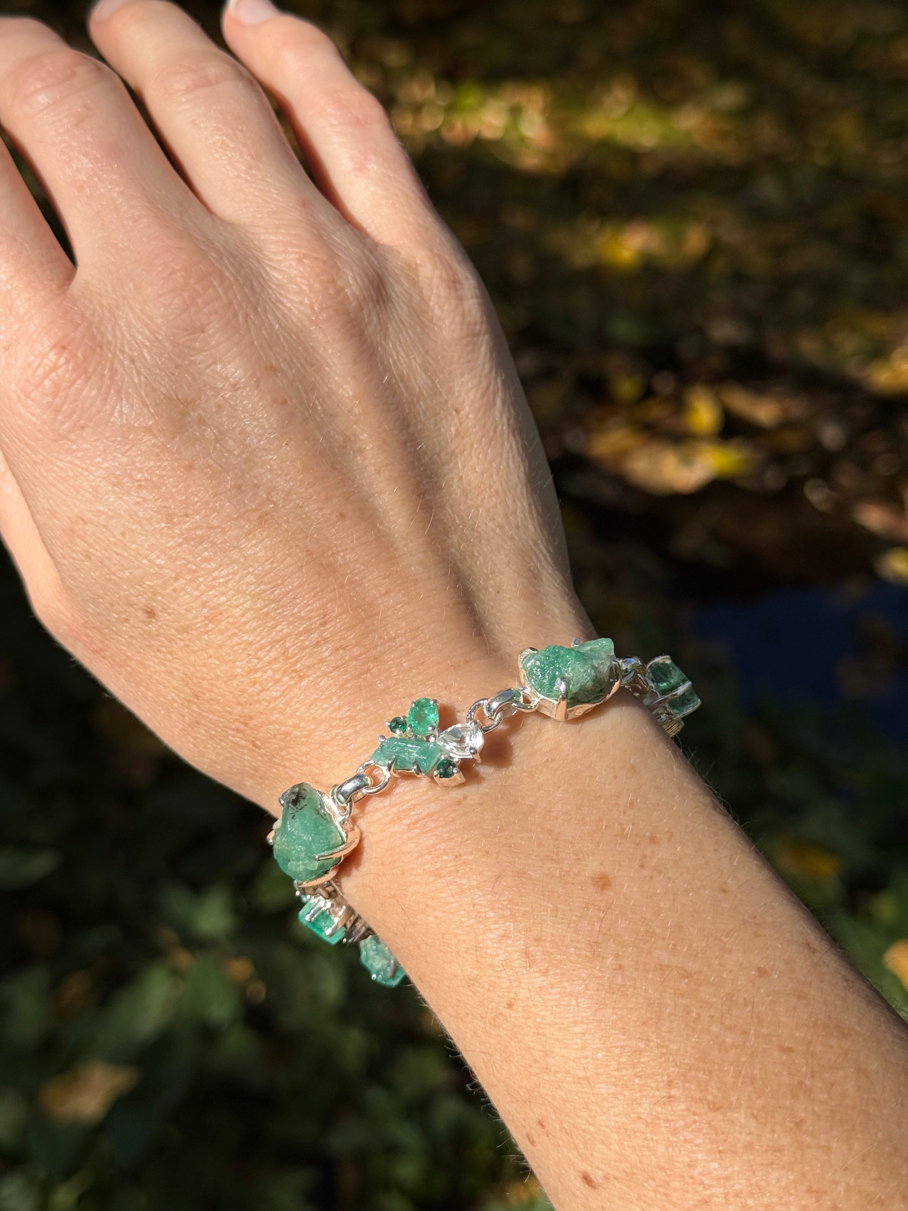 Starborn Emerald Bracelet in Sterling Silver
