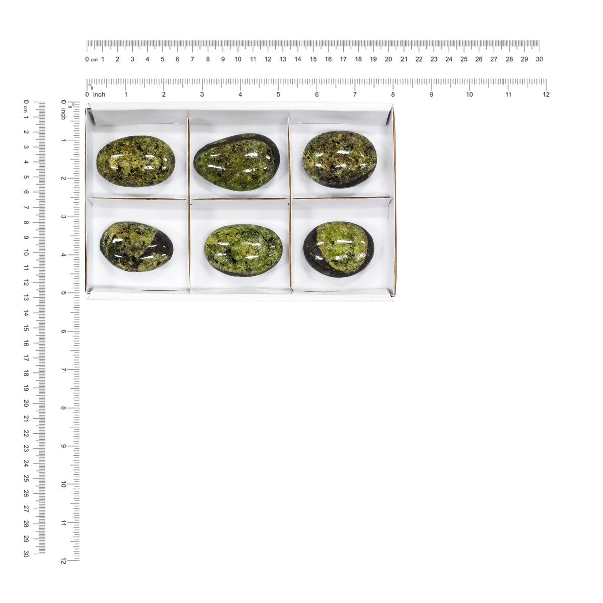 Piedra de palma plana de peridoto Starborn Arizona 350g - 6 pzas