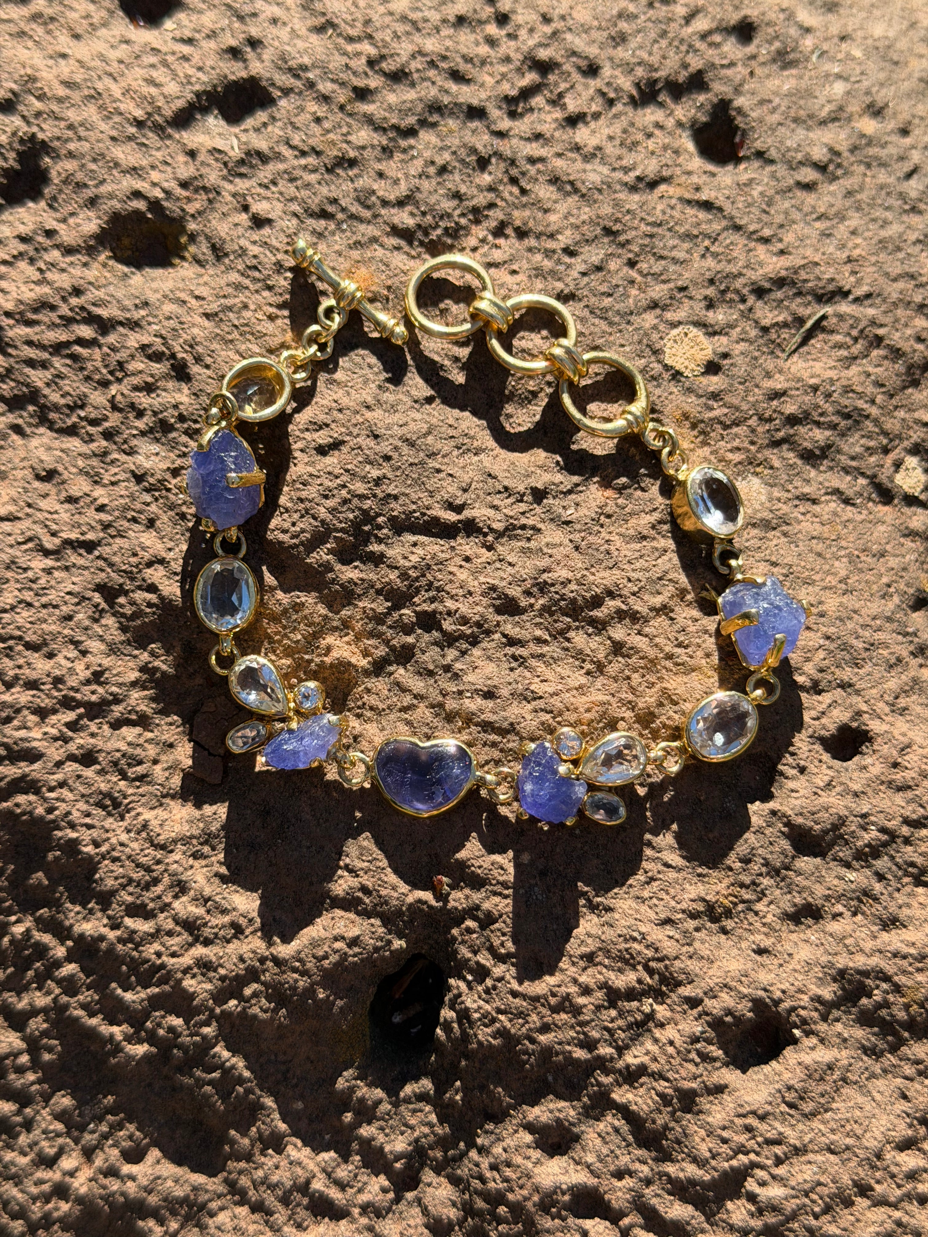 Starborn Tanzanite Heart Bracelet in Nordic Gold