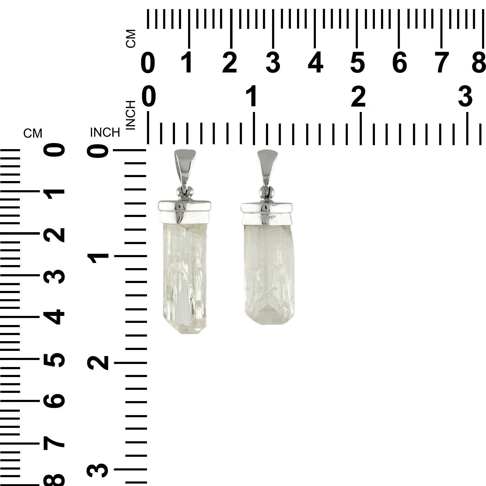 Starborn Danburite Crystal Cap Set Pendant in Sterling Silver