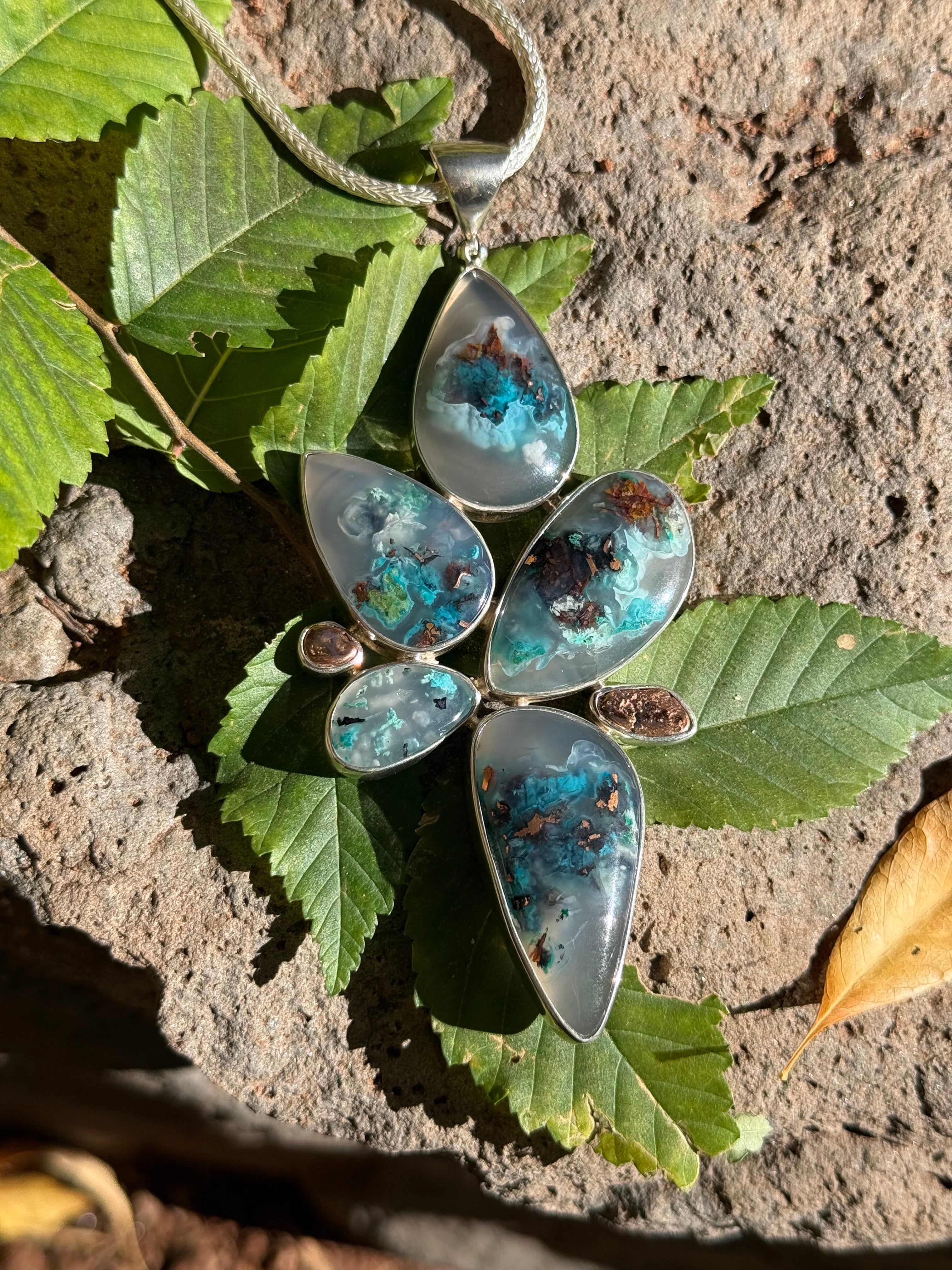 Starborn Confetti Chalcedony Pendant in Sterling Silver