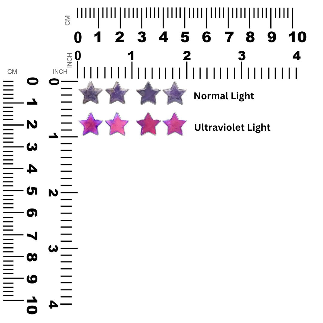 Starborn Fluorescent Hackmanite Star Post Earrings in Sterling Silver