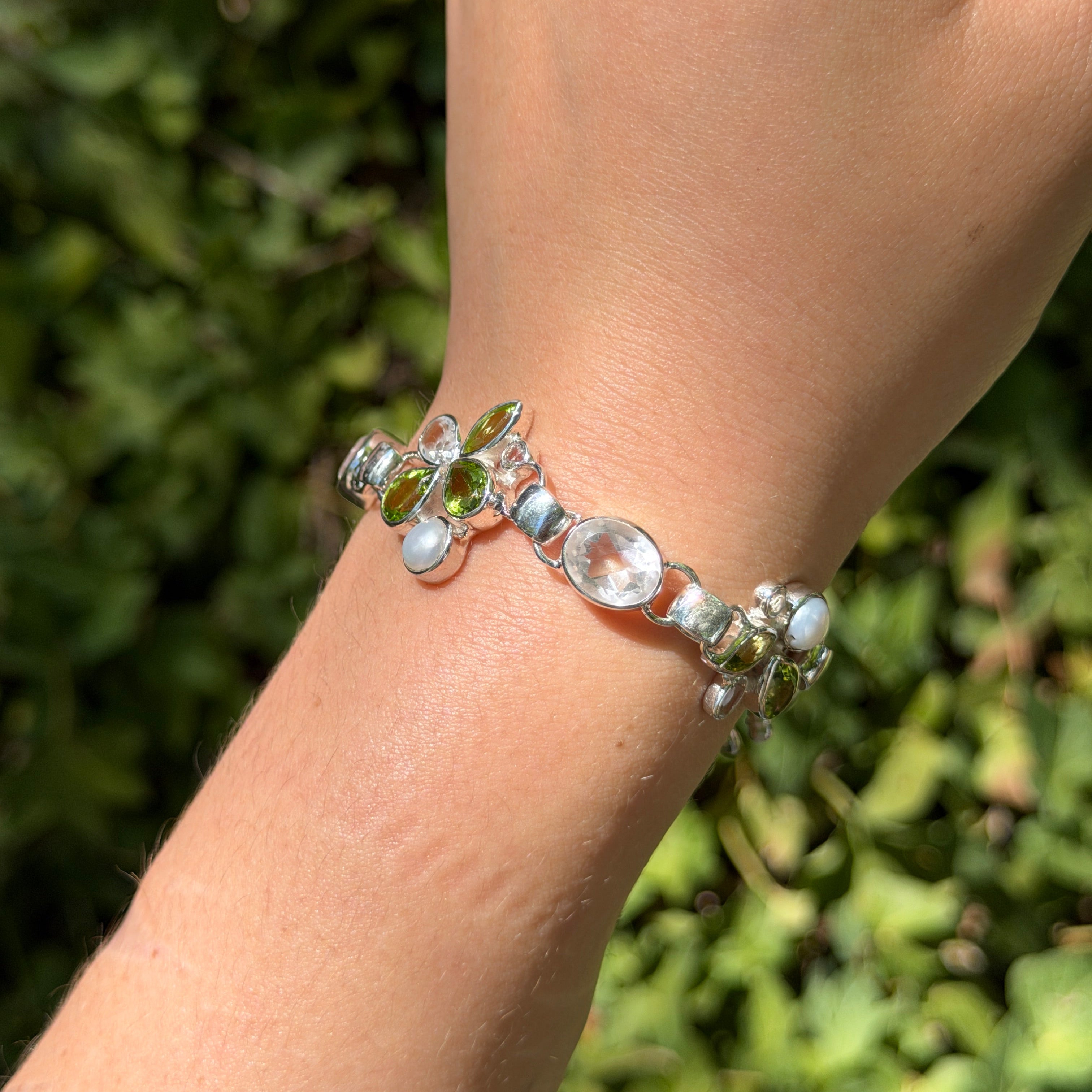 Starborn Peridot Multi-Stone Bracelet in Sterling Silver