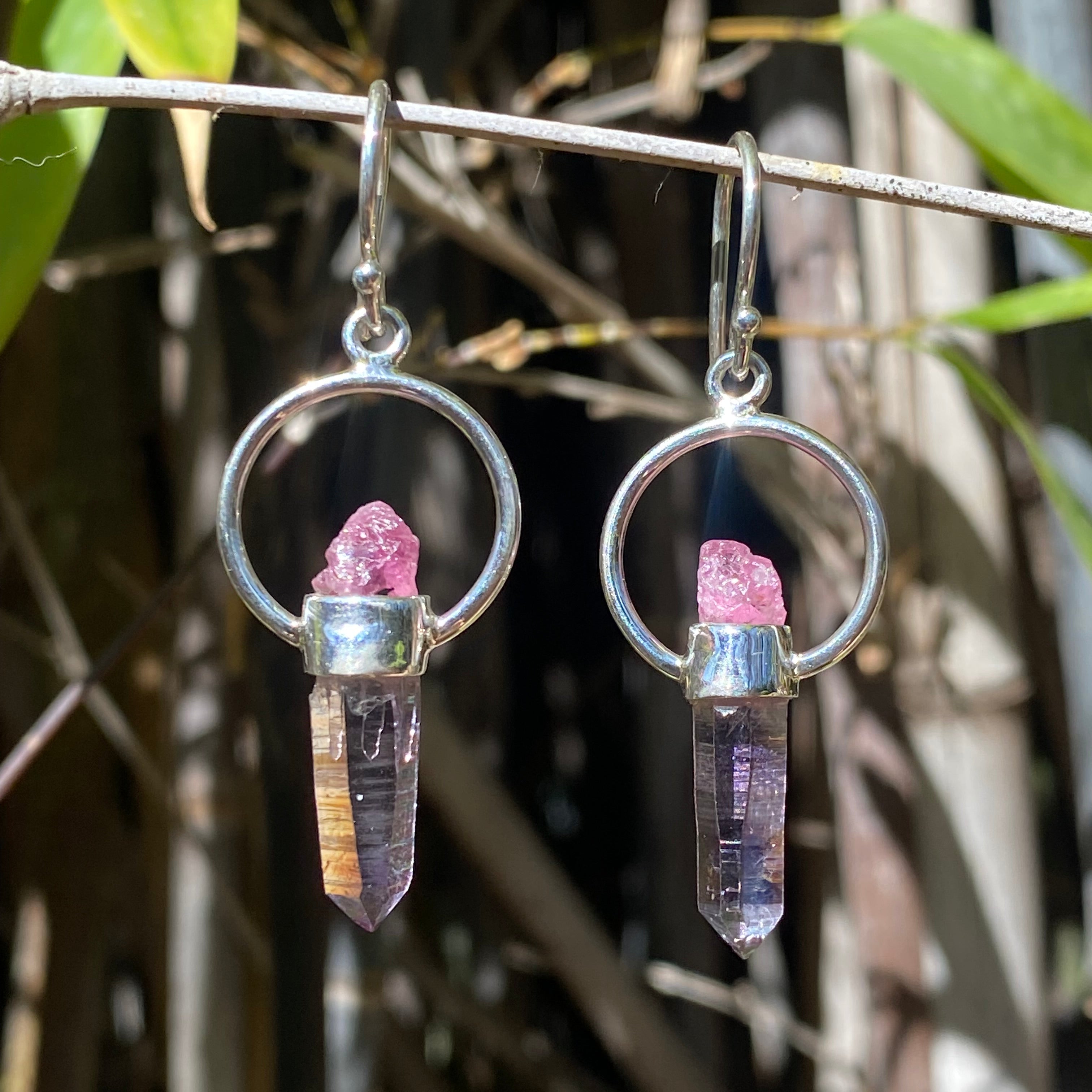 Starborn Vera Cruz Amethyst & Tourmaline Horseshoe Dangle Earrings in Sterling Silver