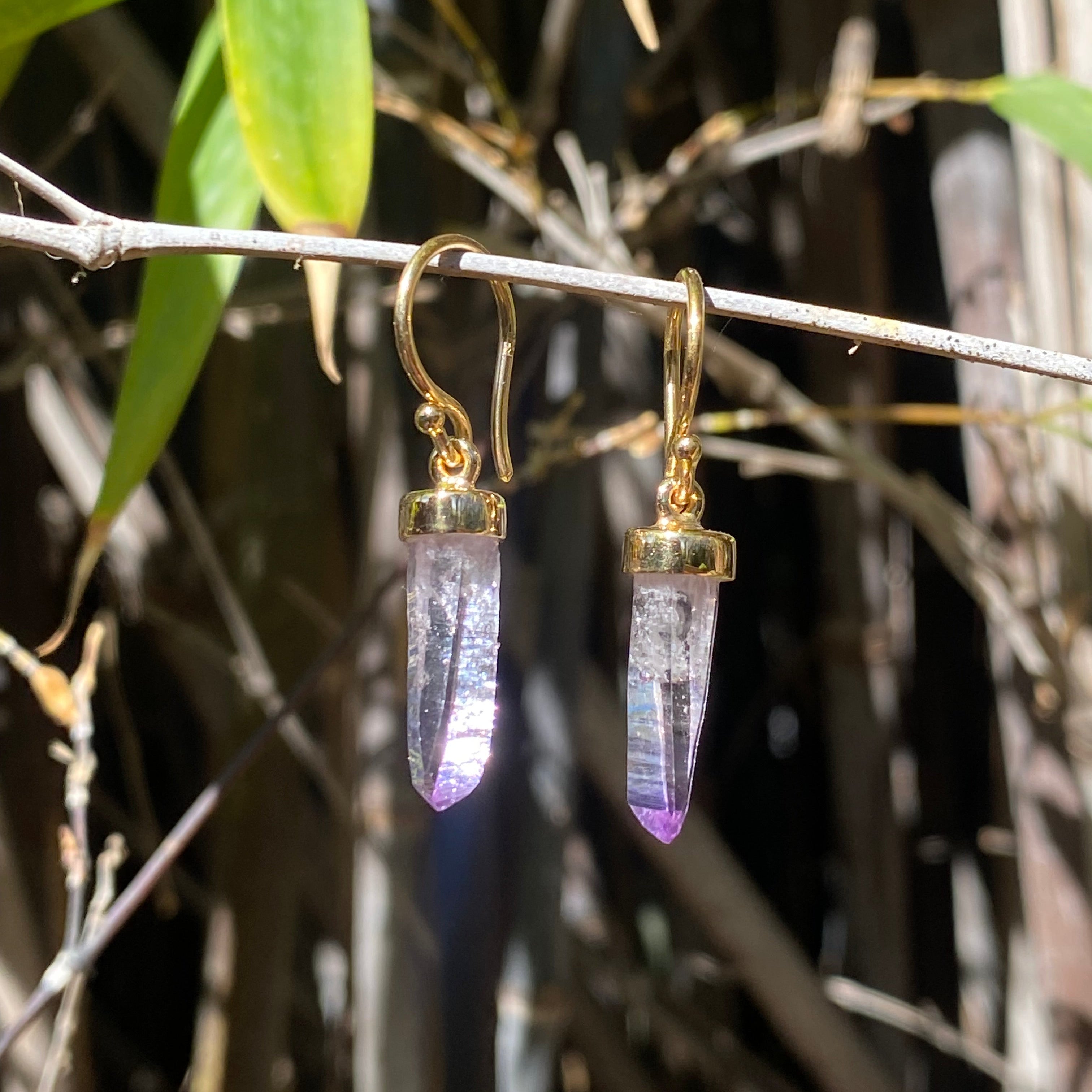 Starborn Vera Cruz Amethyst Dangle Earrings in Gold Micron