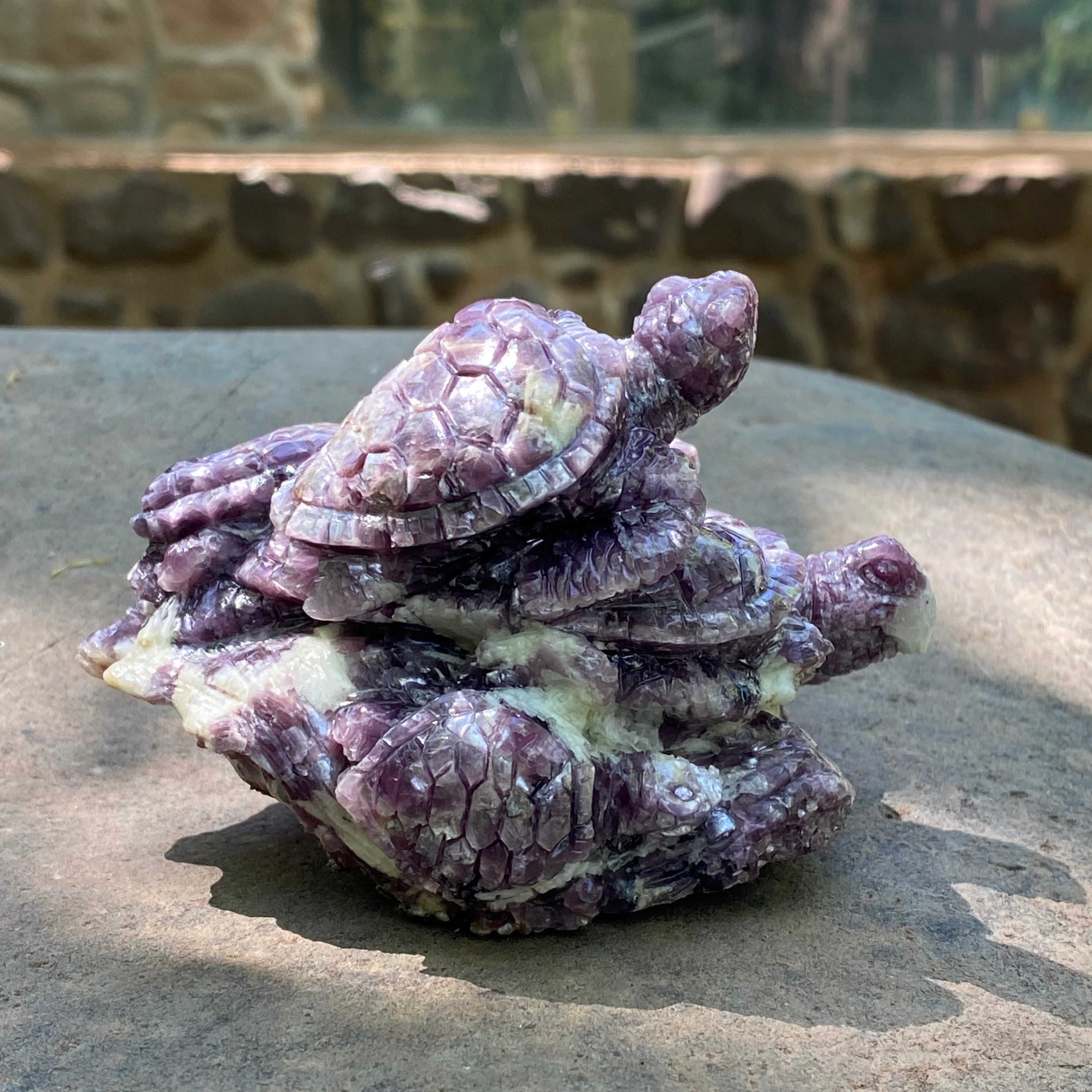 Starborn Hand Carved Lepidolite Turtle Family