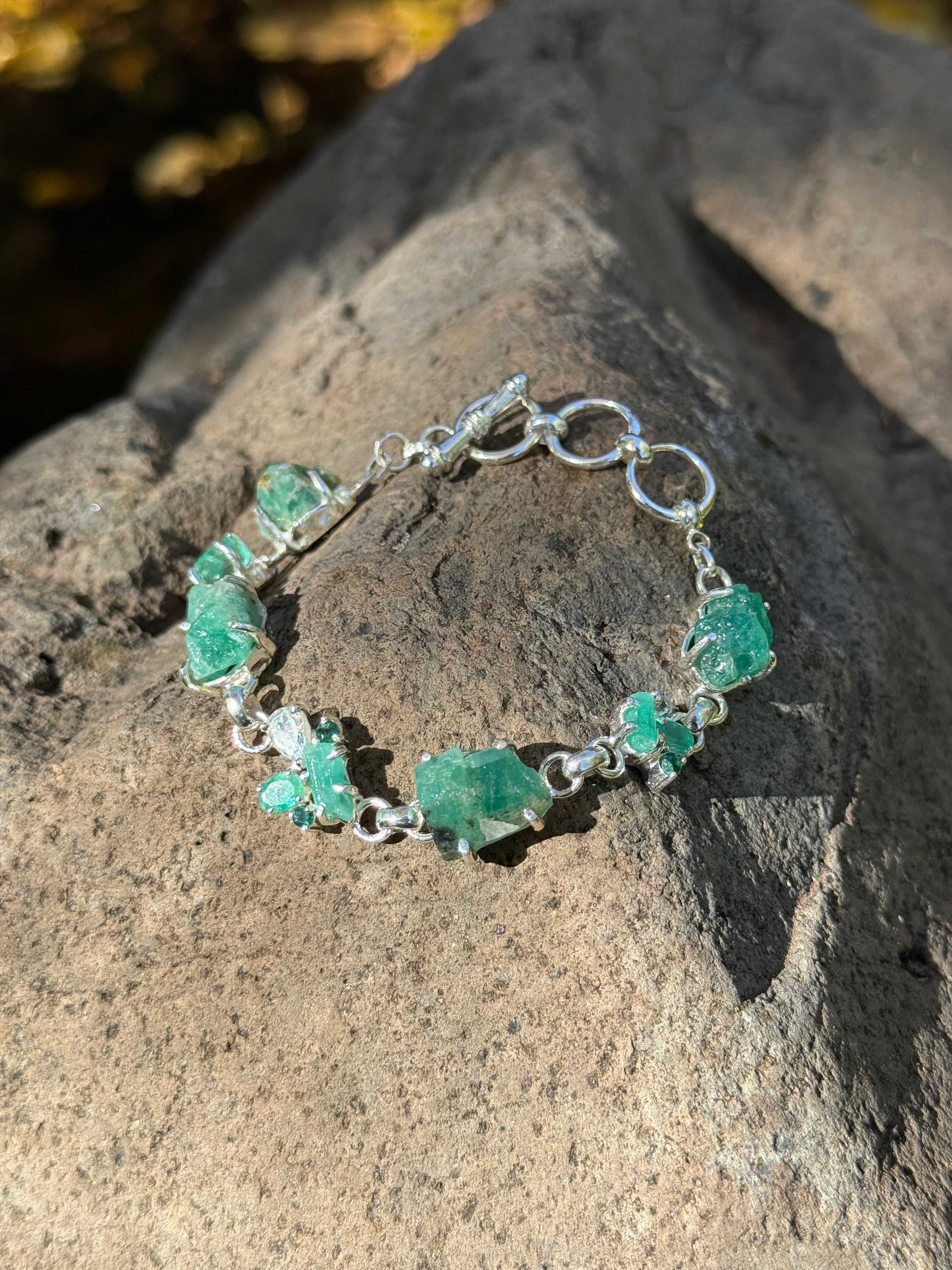 Starborn Emerald Bracelet in Sterling Silver