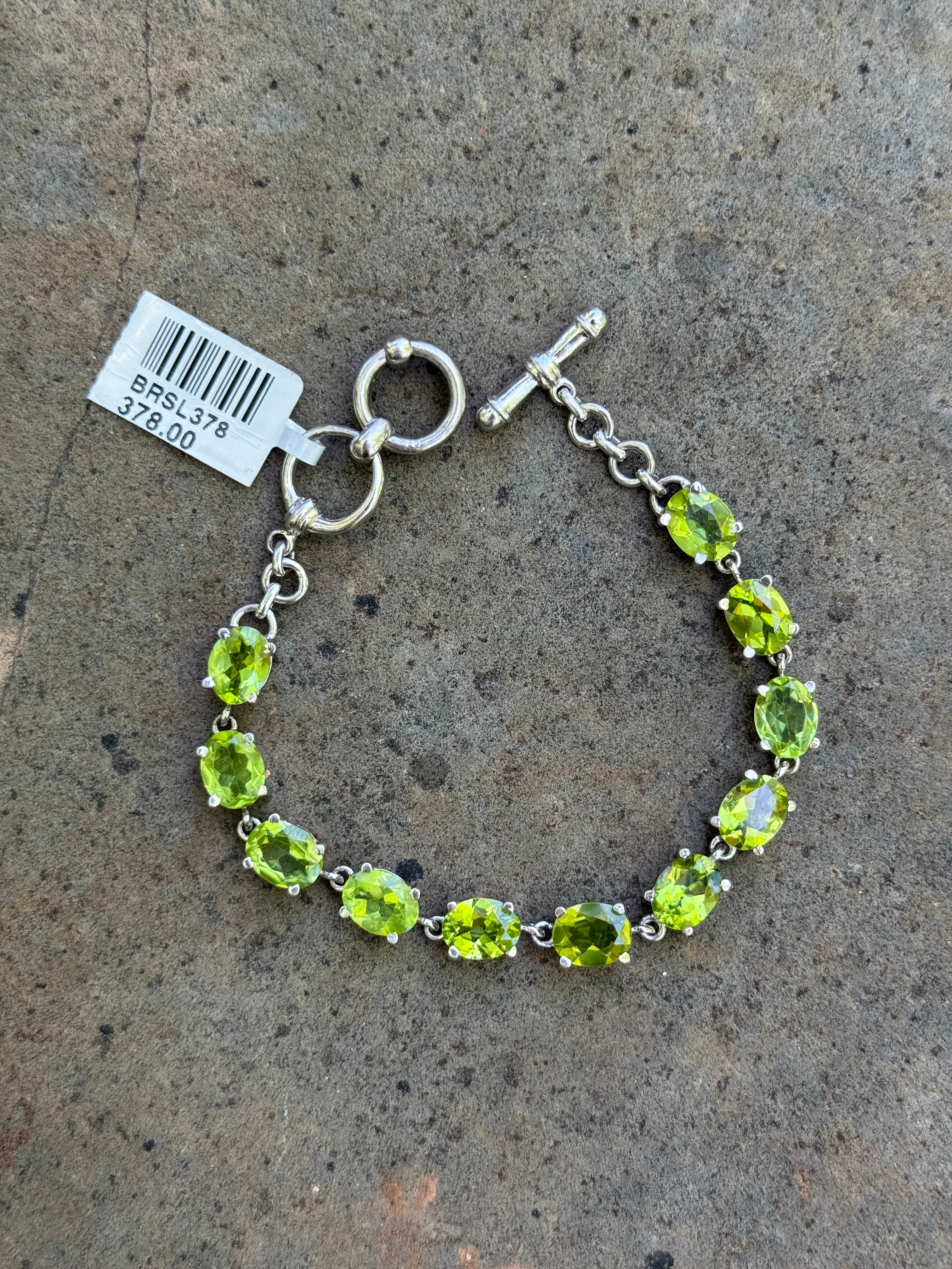 Starborn Faceted Peridot Bracelet in Sterling Silver