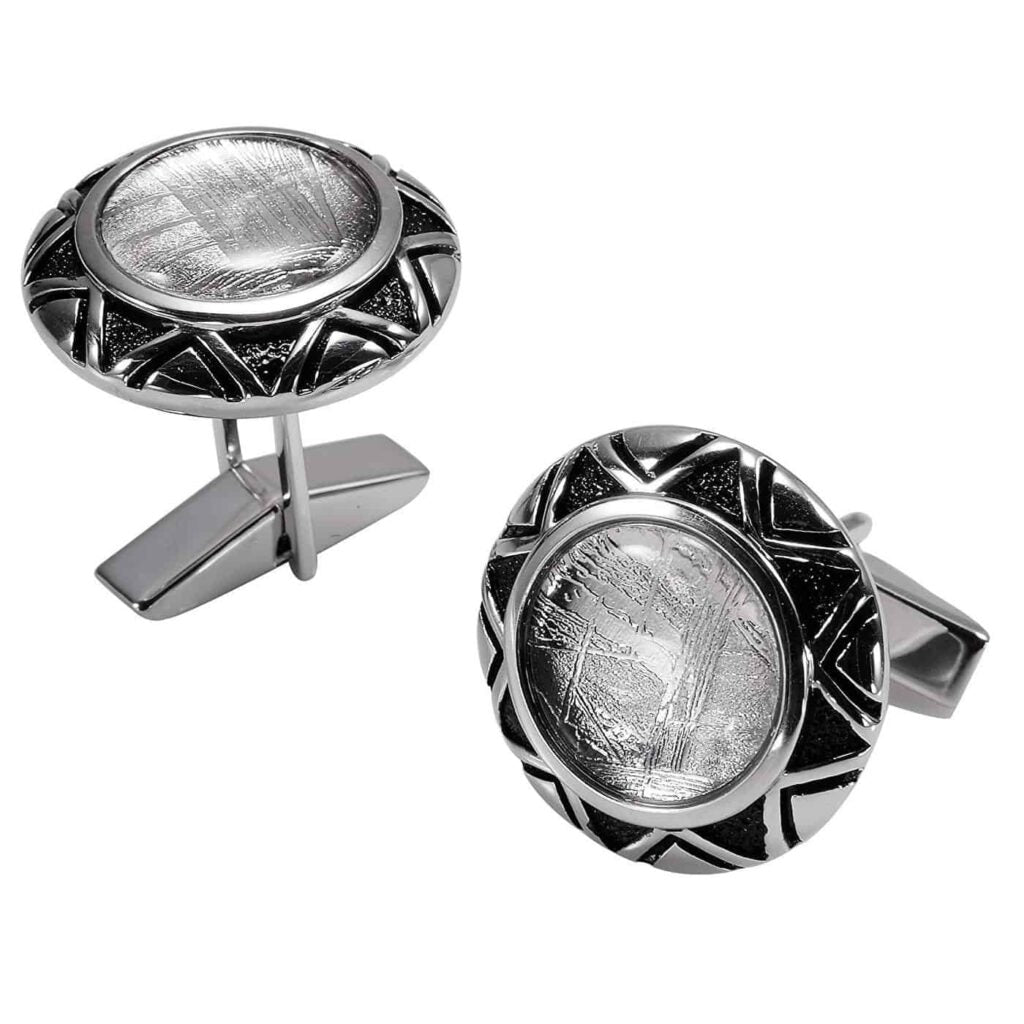 Starborn Muonionalusta Meteorite Sterling Silver Cuff Links (Multiple Styles)