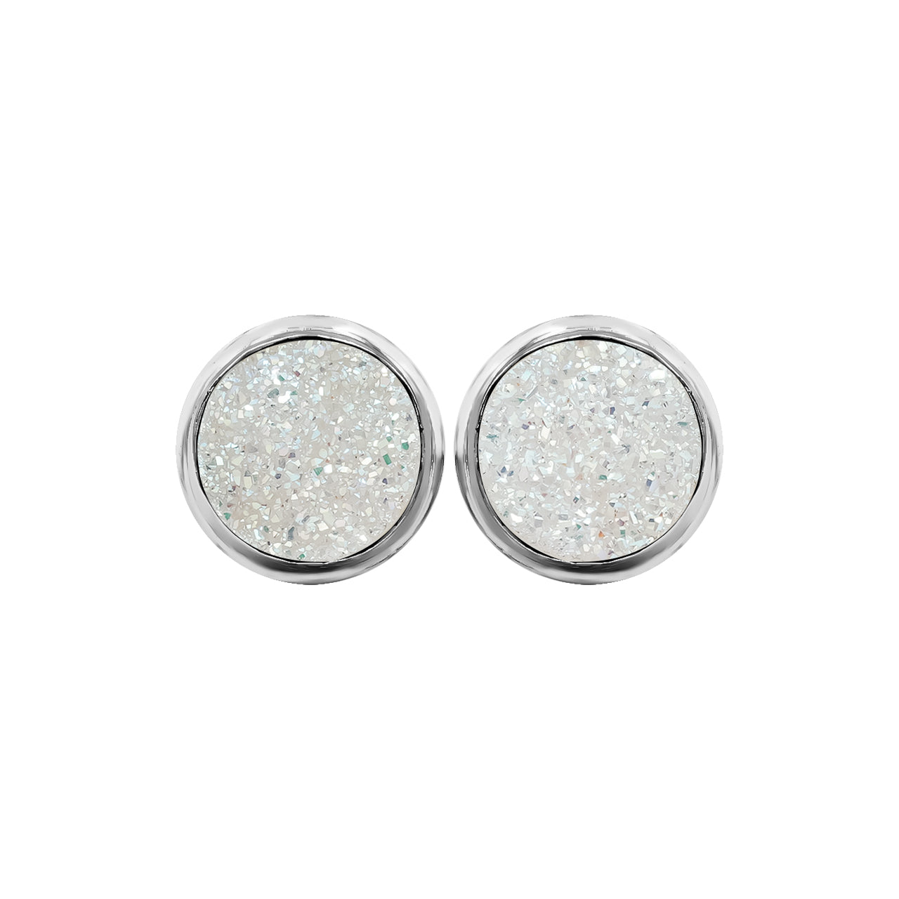 Starborn Creations Sterling Silver SI Opal Quartz Drusy Post Earrings