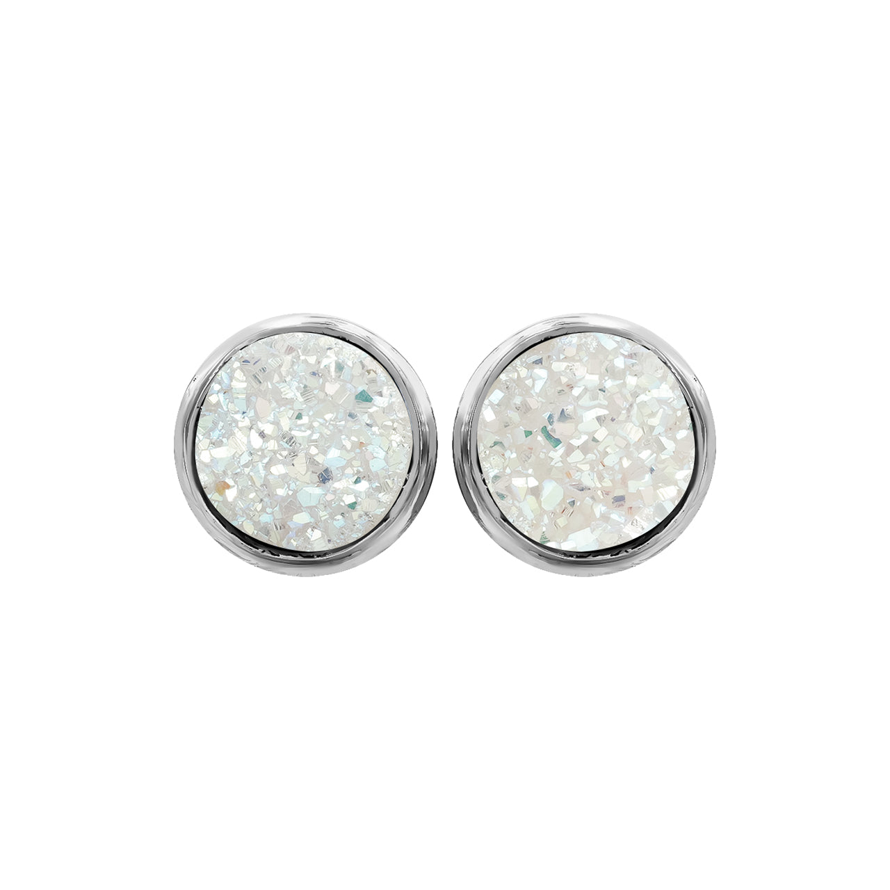Starborn Creations Sterling Silver SI Opal Quartz Drusy Post Earrings