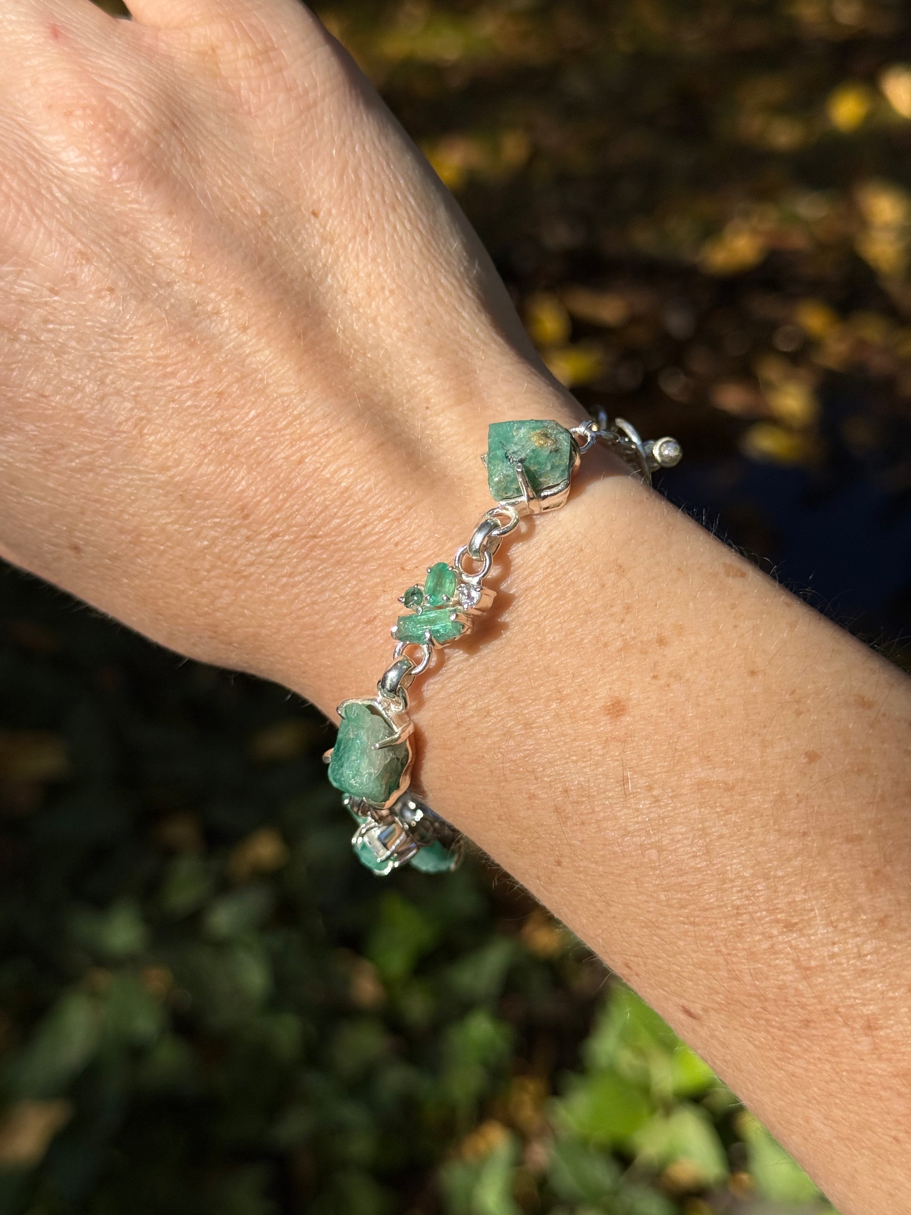 Starborn Emerald Bracelet in Sterling Silver