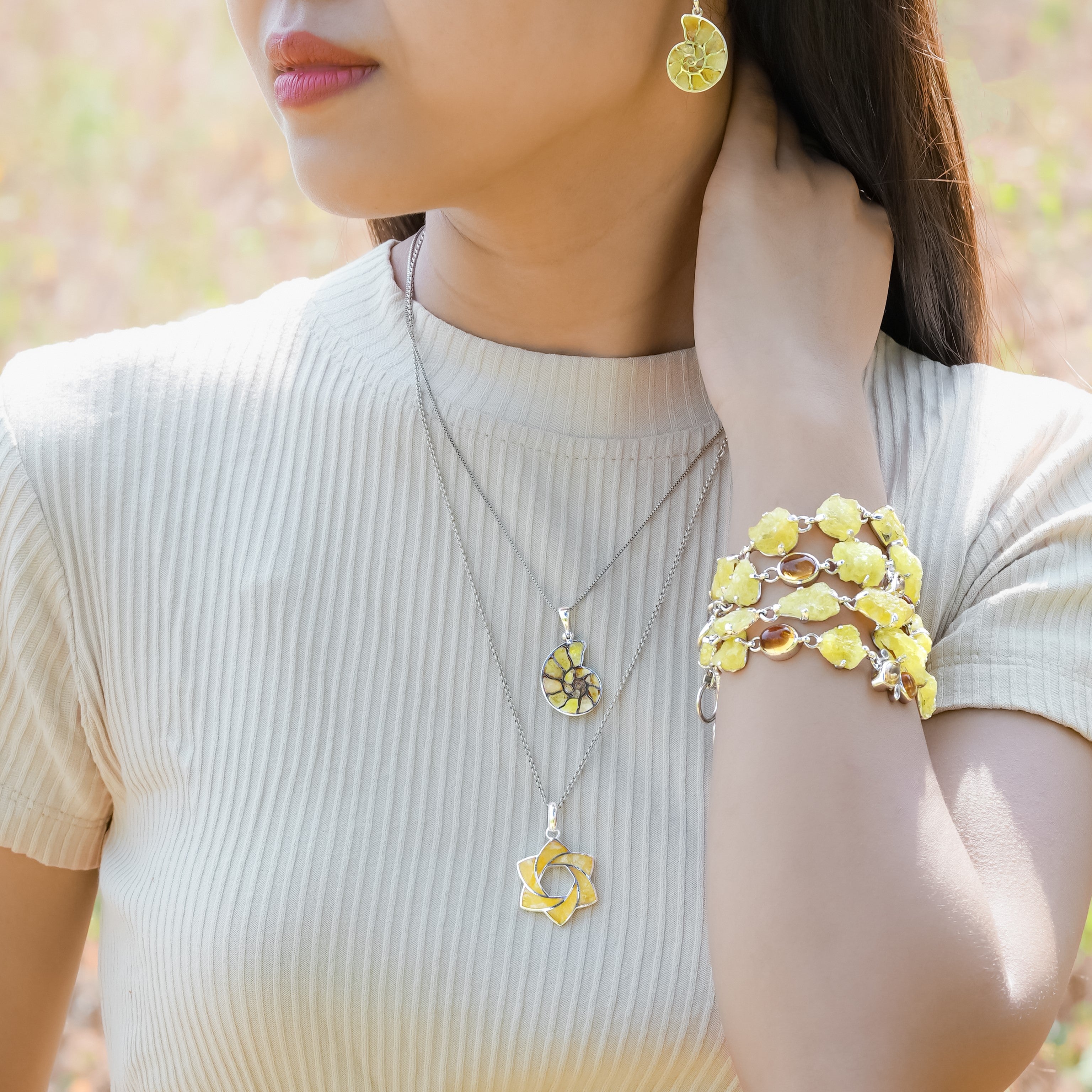 Starborn Gemstone 6-Point Knot Pendant in Sterling Silver