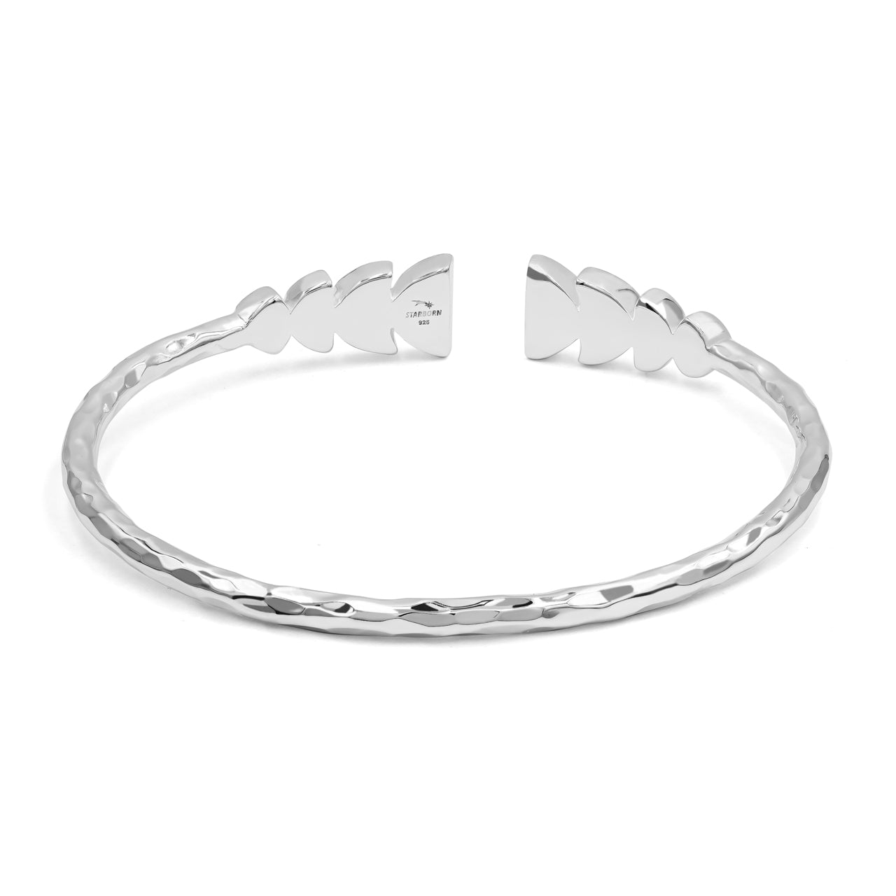 Starborn Abalone Shell with Partial Lunar Eclipse Design Open Bangle Bracelet in Sterling Silver