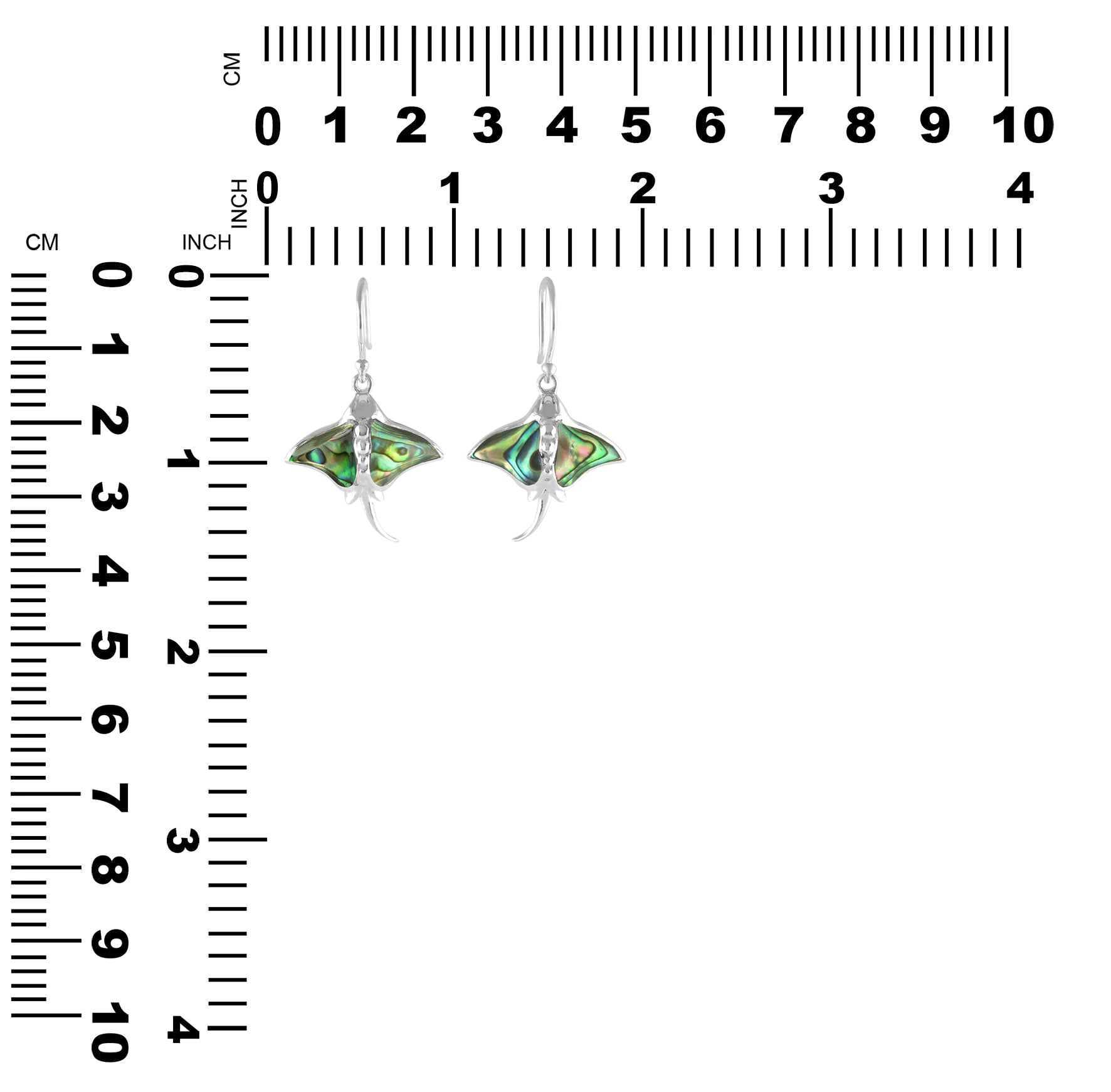 Pendientes de mantarraya con piedras preciosas de Starborn en plata de ley