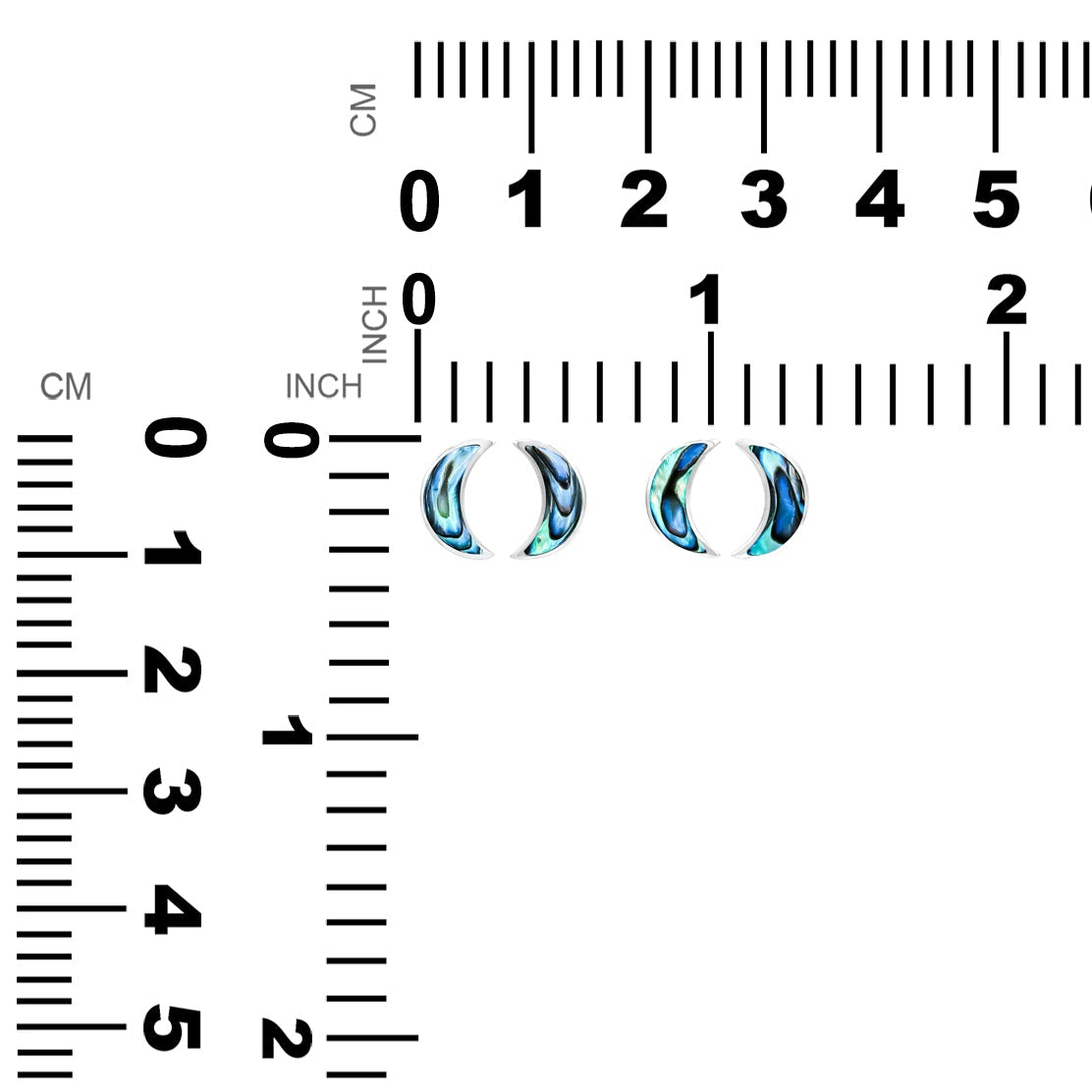 Aretes estilo poste con forma de luna creciente de Starborn en plata de ley