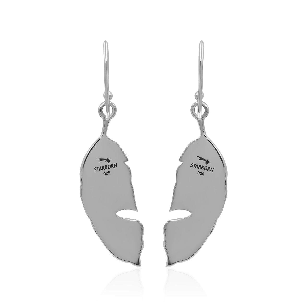 Starborn Feather Earring with Beautiful Gemstones in Sterling Silver