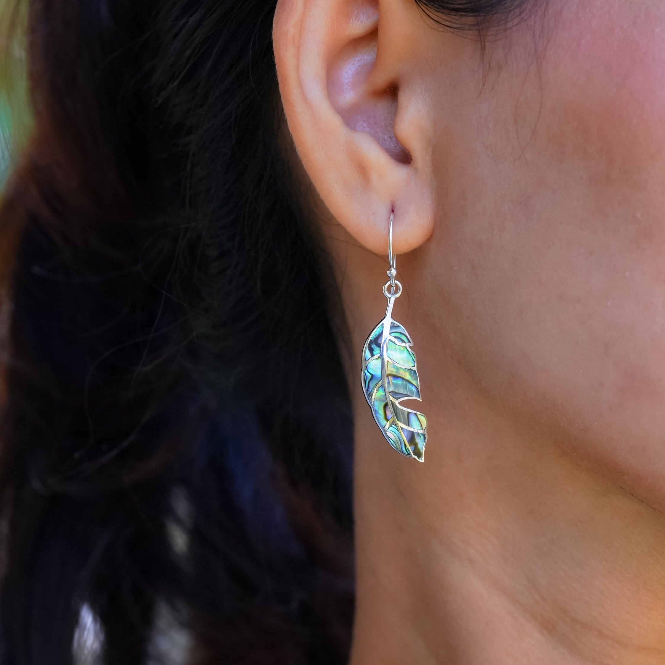 Starborn Feather Earring with Beautiful Gemstones in Sterling Silver