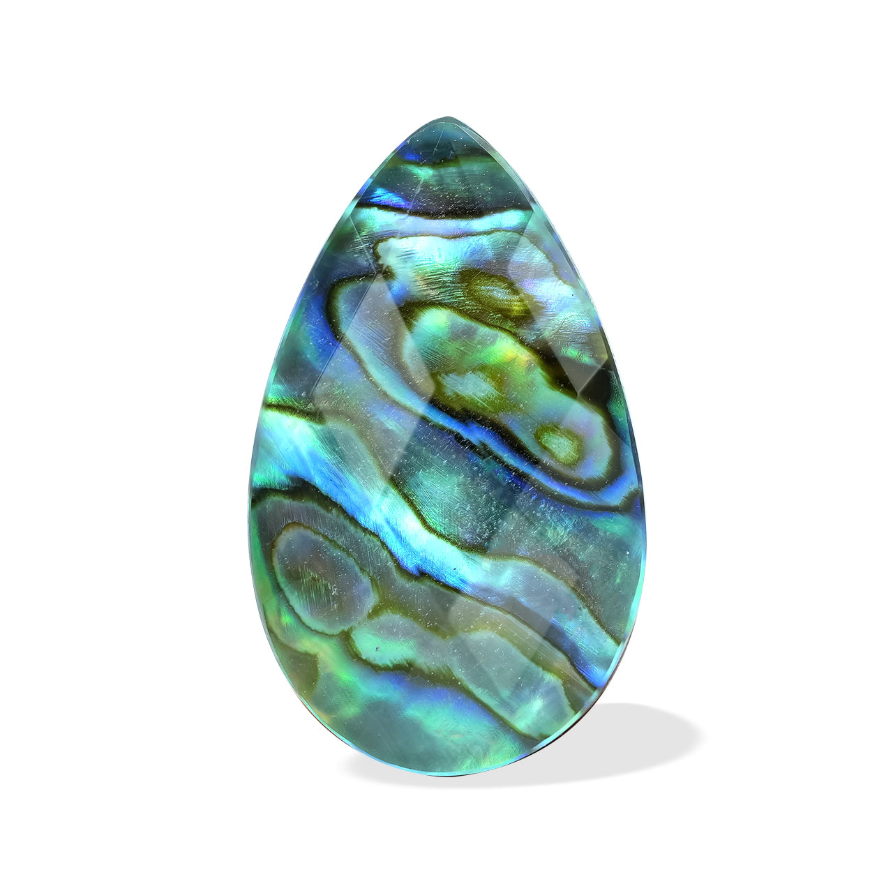 Starborn Faceted Abalone Shell Doublet Pear Cabochon - 1 Piece