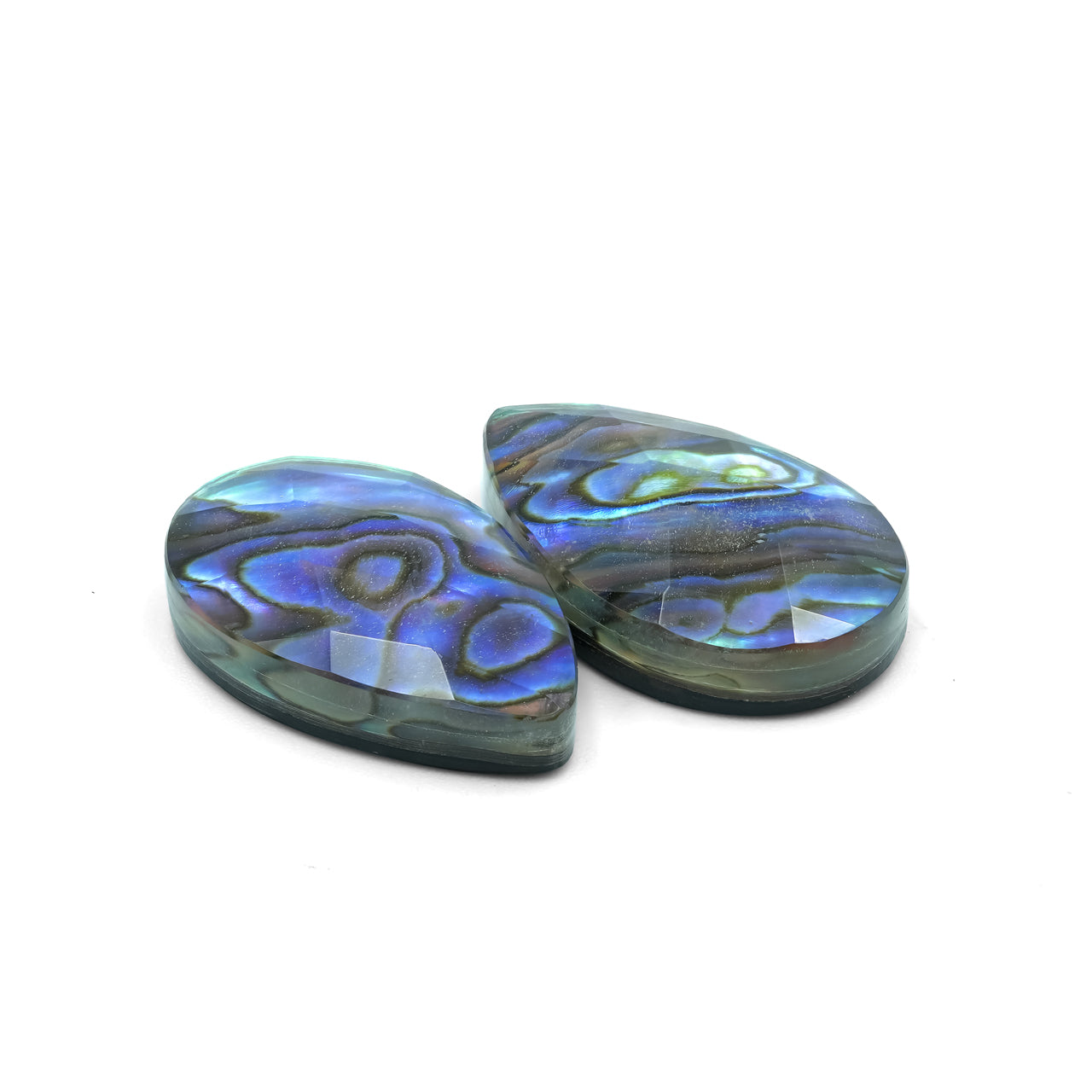 Starborn Faceted Abalone Shell Doublet Pear Cabochon - 1 Piece