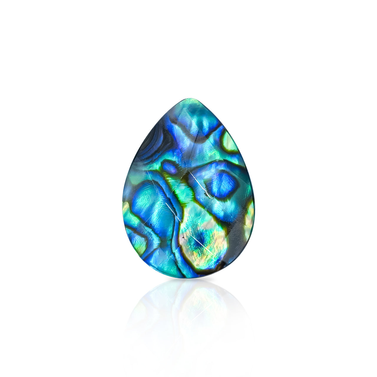 Starborn Faceted Abalone Shell Doublet Pear Cabochon - 1 Piece