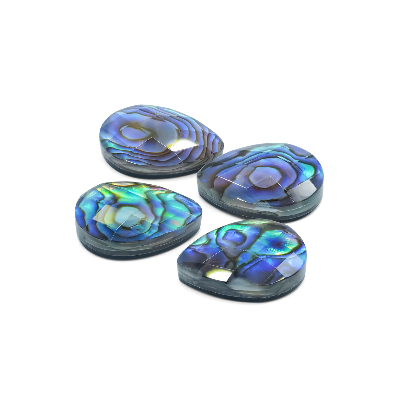 Starborn Faceted Abalone Shell Doublet Pear Cabochon - 1 Piece