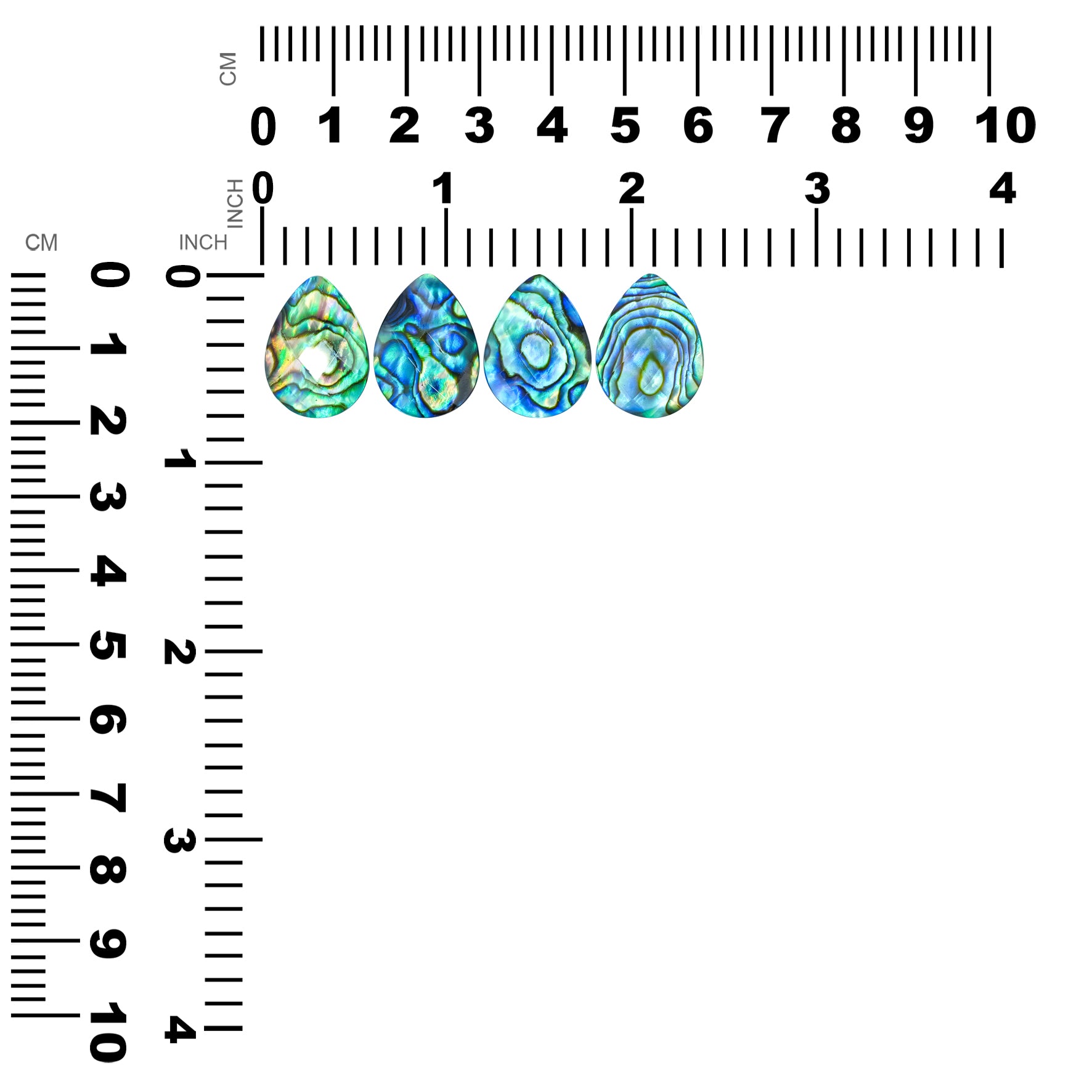 Faceted Abalone Shell Doublet Pear Cabochon