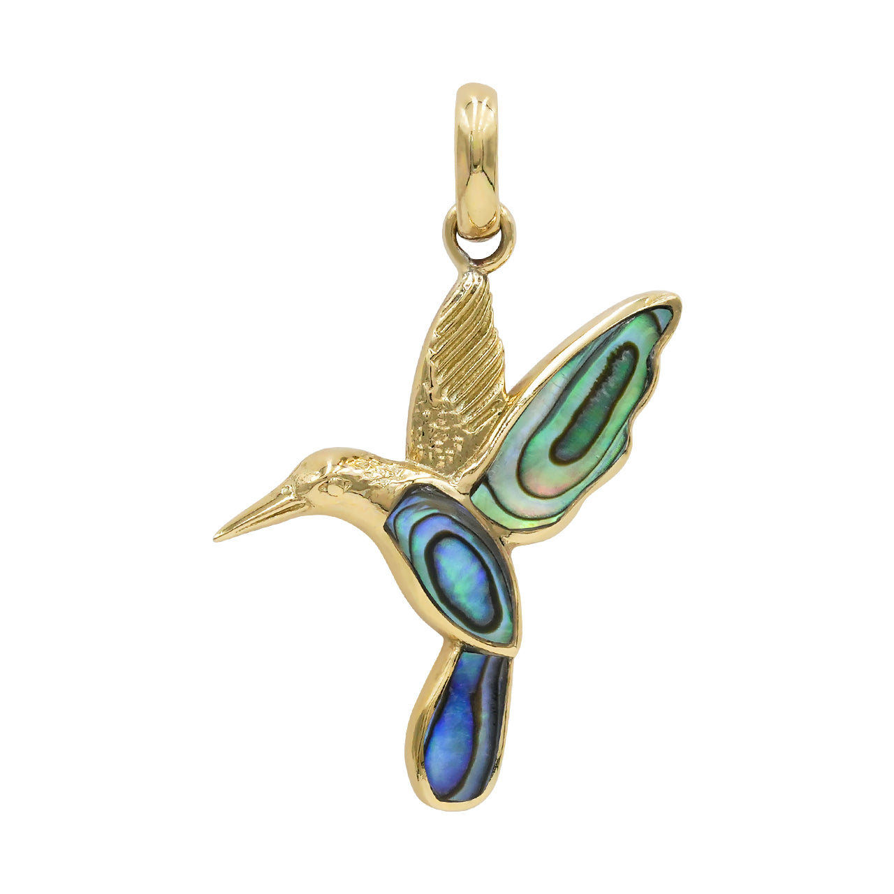 Starborn Abalone Hummingbird Pendant in Sterling Silver
