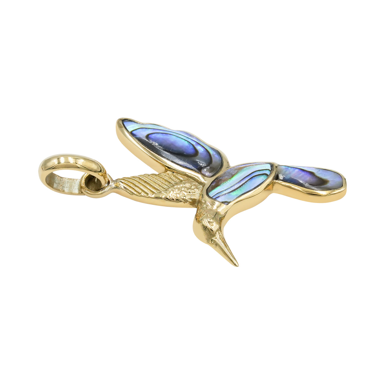 Starborn Abalone Hummingbird Pendant in Sterling Silver