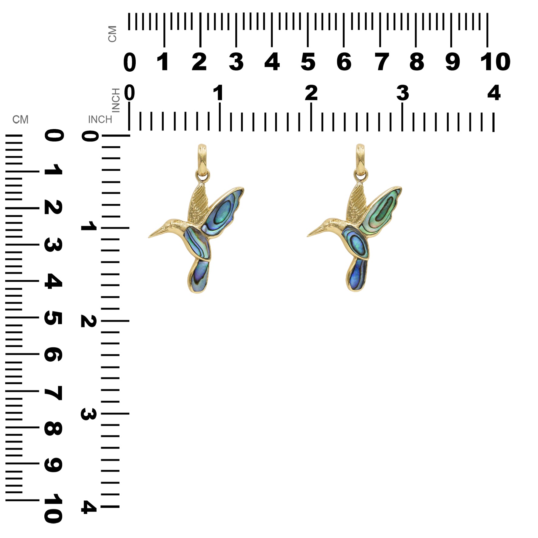 Starborn Abalone Hummingbird Pendant in Sterling Silver