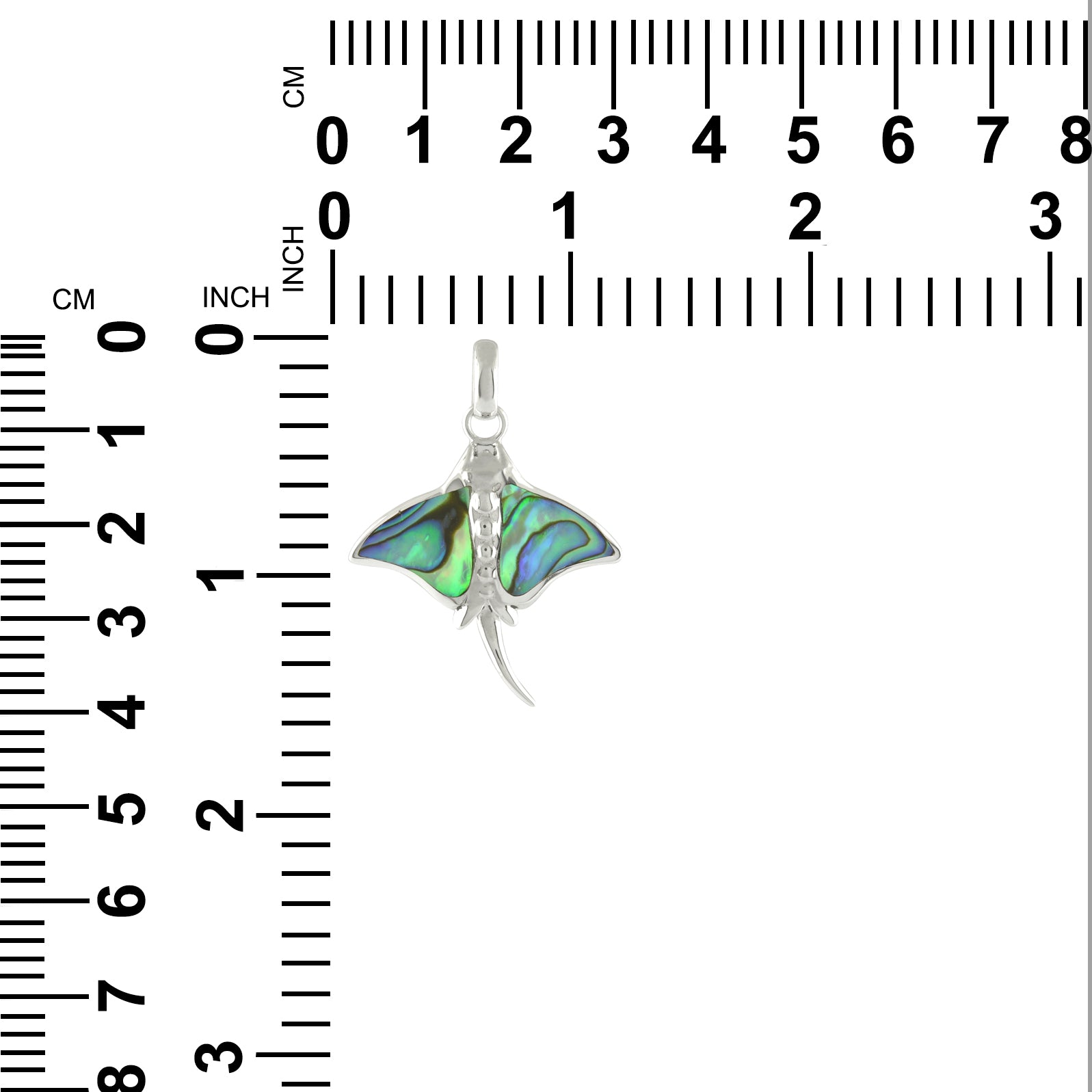 Starborn Manta Ray Abalone Shell Pendant in Sterling Silver