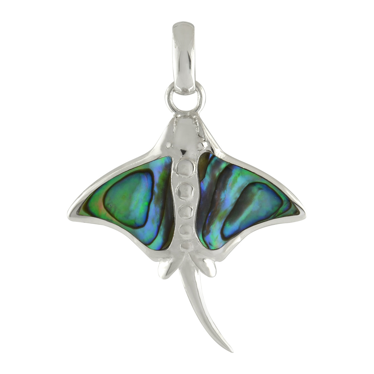 Starborn Manta Ray Abalone Shell Pendant in Sterling Silver