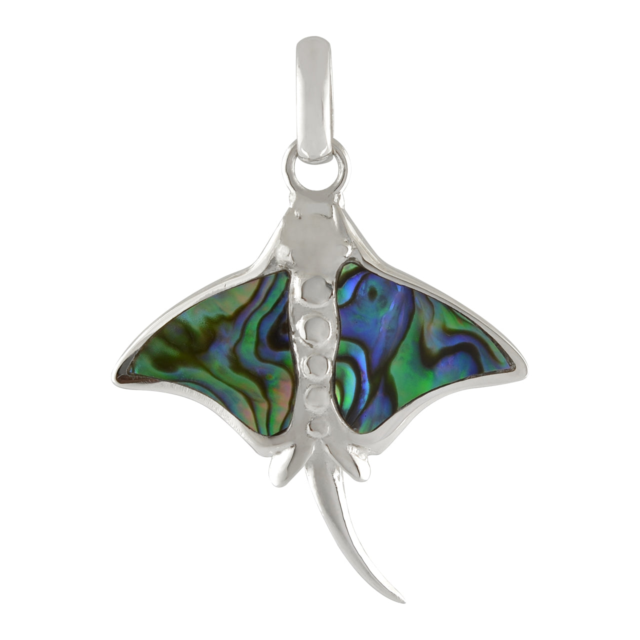 Starborn Manta Ray Abalone Shell Pendant in Sterling Silver
