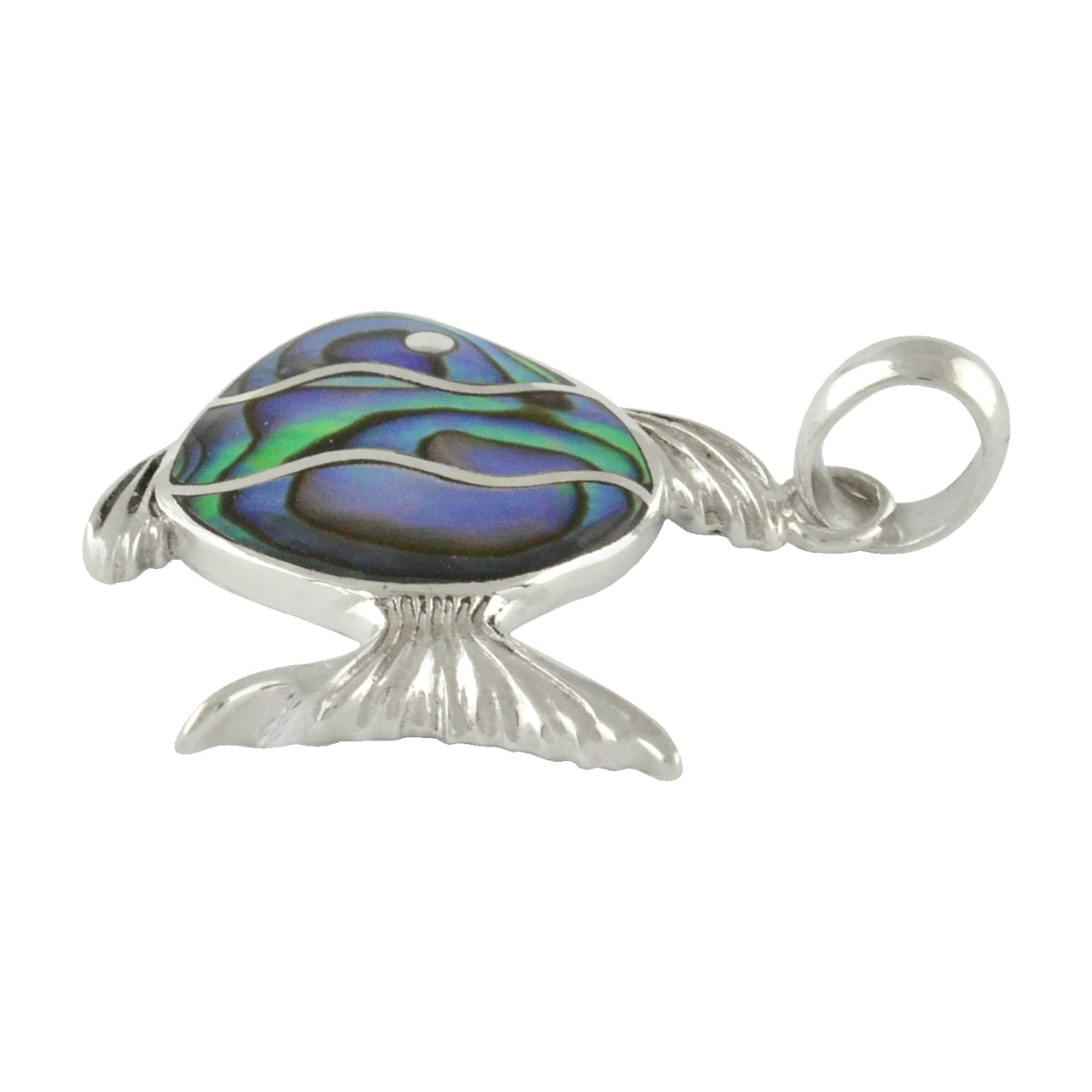 Colgante con forma de pez con incrustaciones de piedras preciosas encantadoras de Starborn en plata de ley