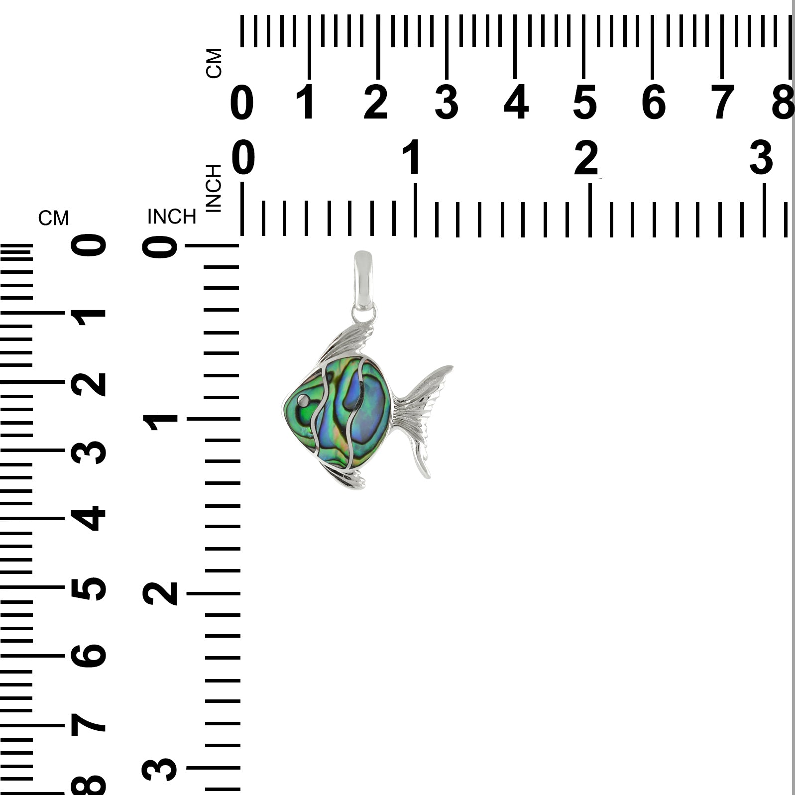 Colgante con forma de pez con incrustaciones de piedras preciosas encantadoras de Starborn en plata de ley