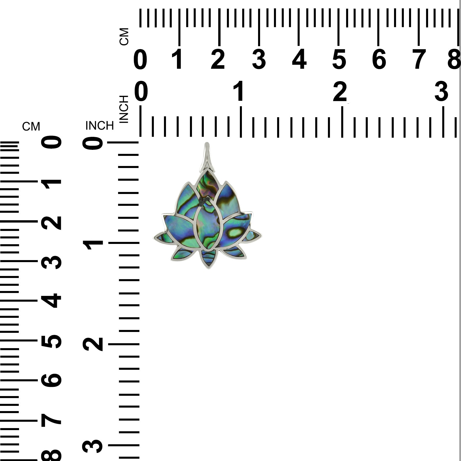 Starborn Abalone Shell Lotus Pendant in Sterling Silver