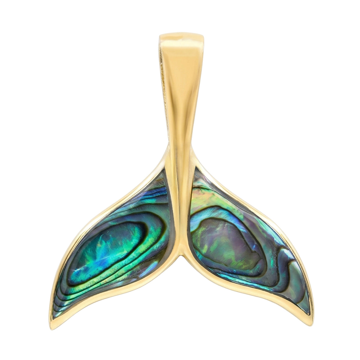 Starborn Abalone Whale Tail Pendant in Sterling Silver