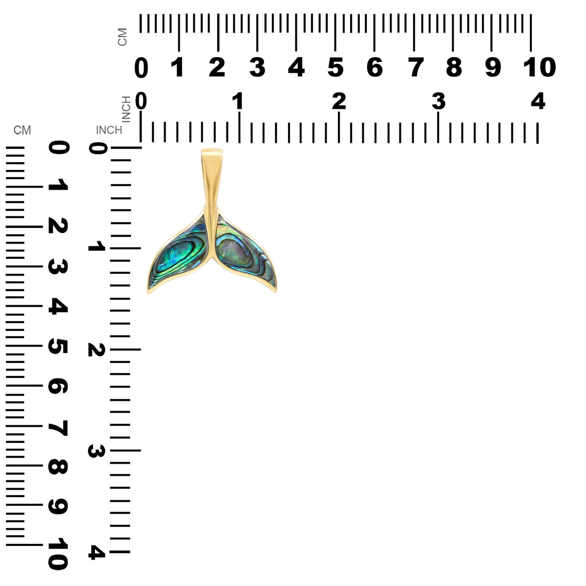 Starborn Abalone Whale Tail Pendant in Sterling Silver