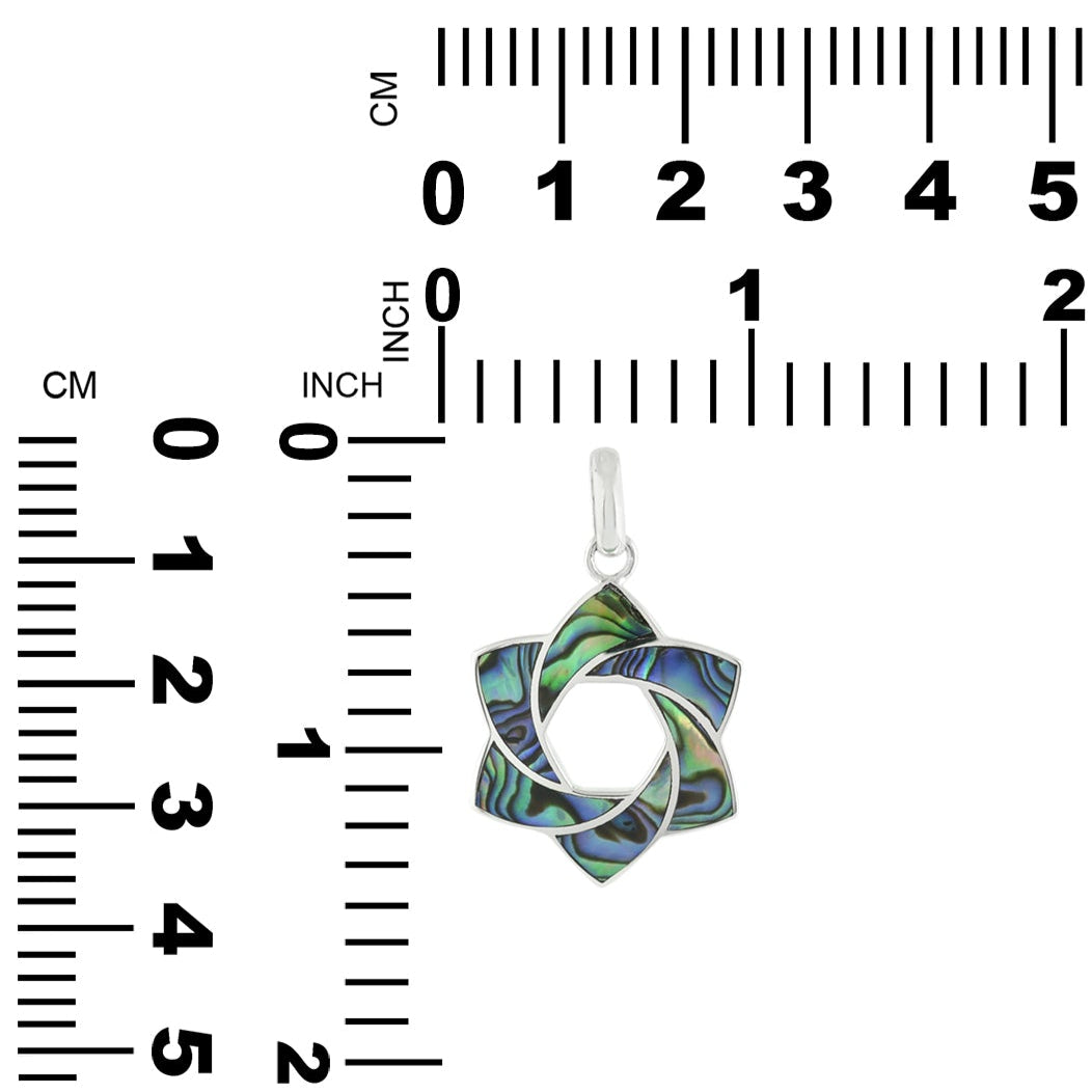 Starborn Abalone Shell 6-Point Knot Pendant in Sterling Silver