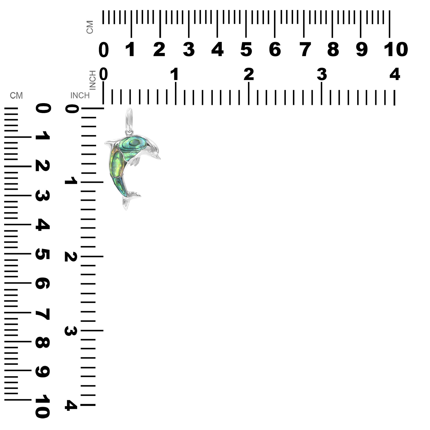 Starborn Gemstone Inlay Dolphin Pendant in Sterling Silver