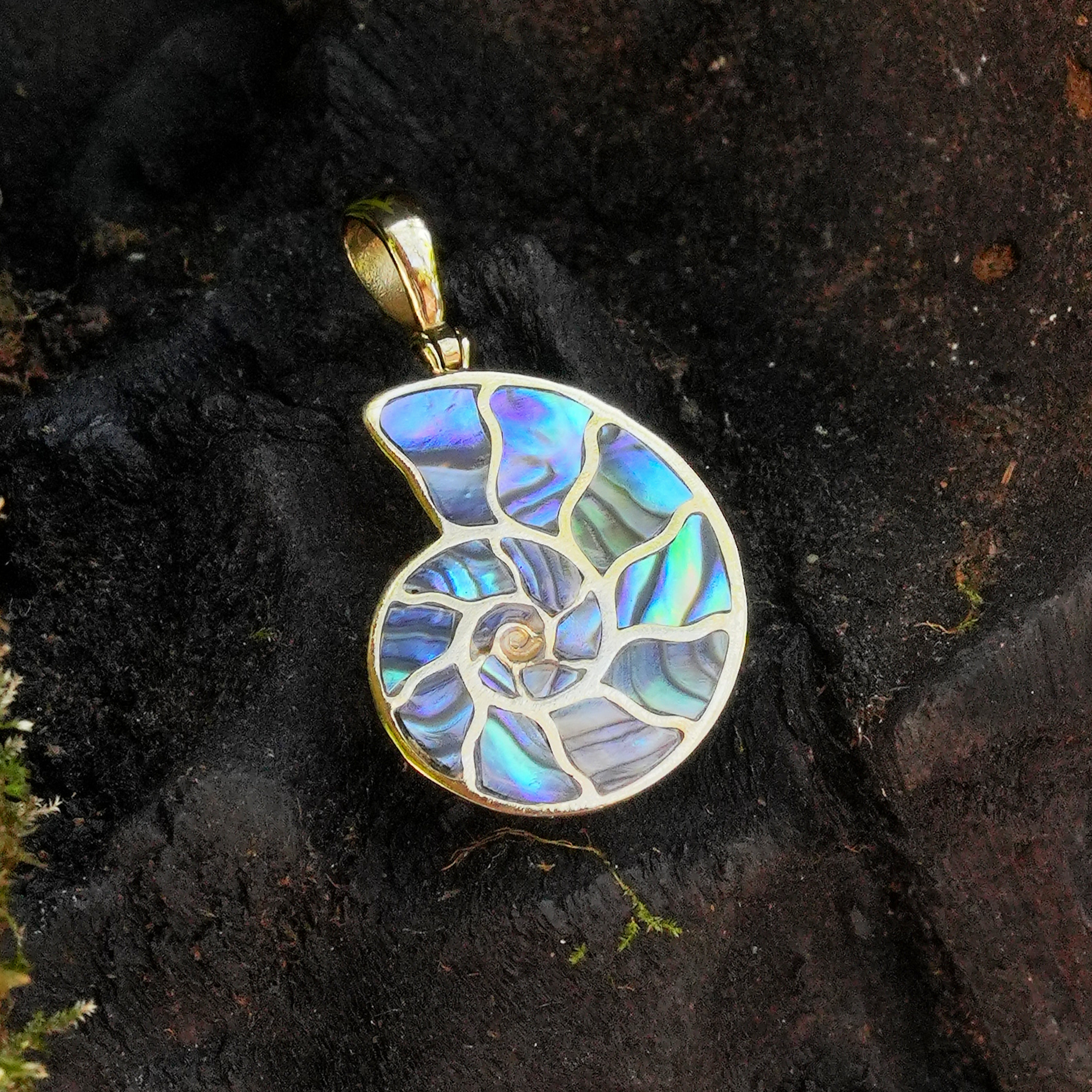 Starborn Abalone-Muschel-Nautilus-Ammonit-Anhänger