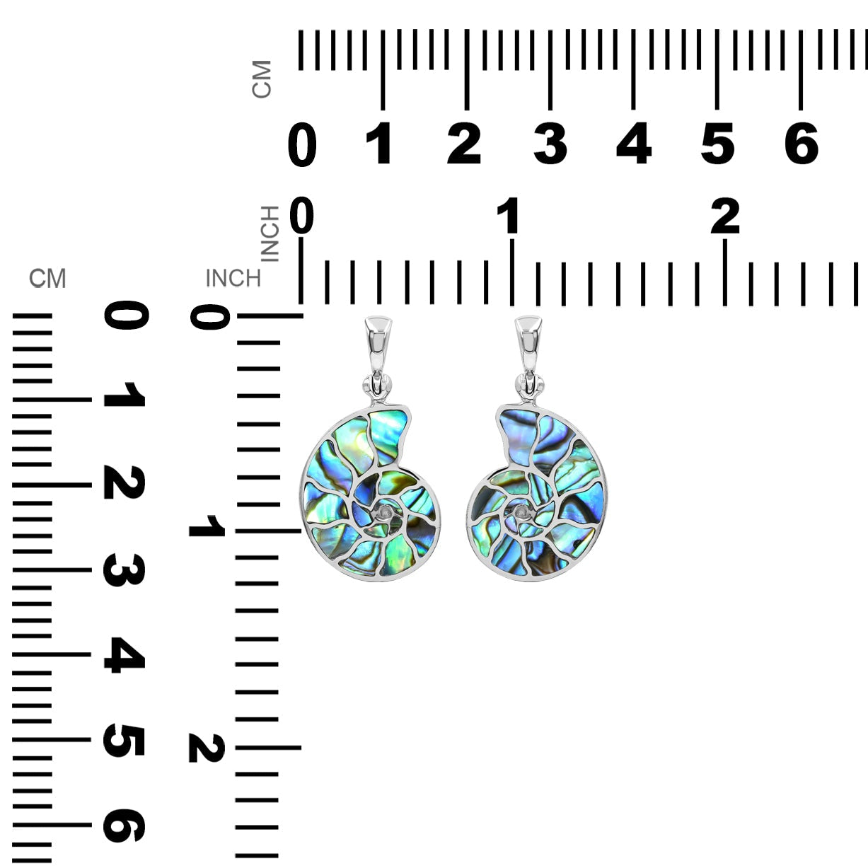 Starborn Gemstones Inlay Nautilus Ammonit Anhänger in Sterling Silber