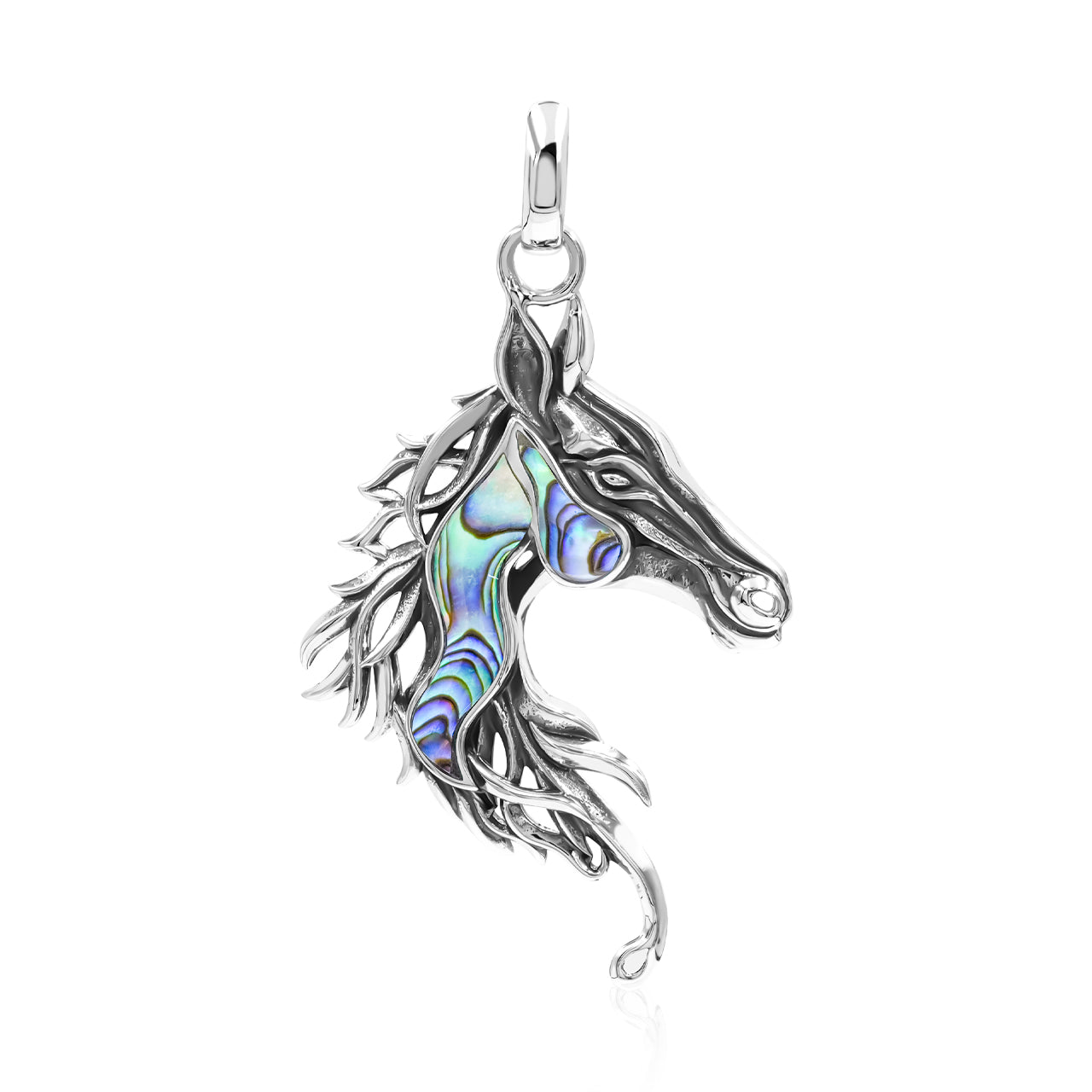 Starborn Gemstones Horse Head Pendant in Sterling Silver