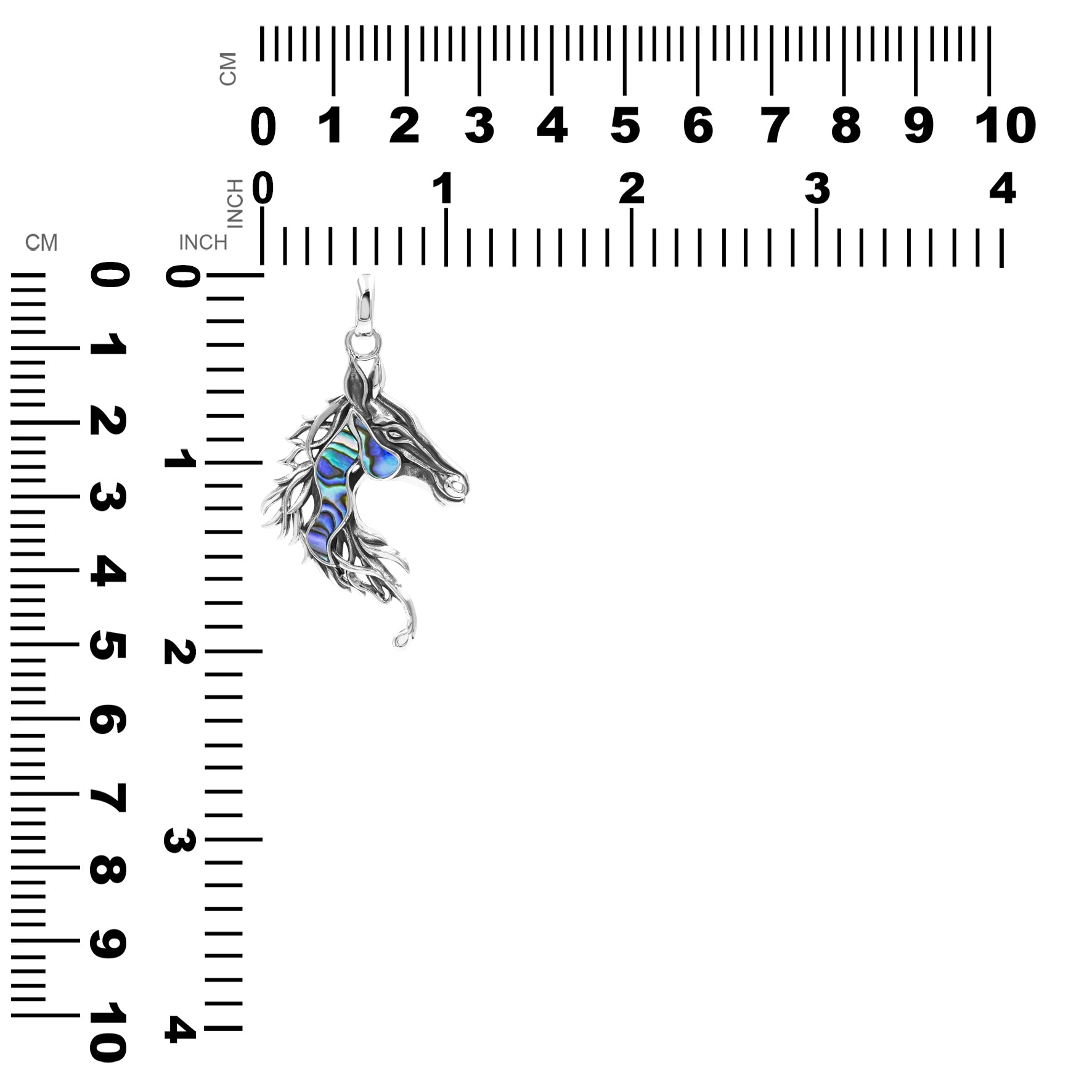 Starborn Gemstones Horse Head Pendant in Sterling Silver