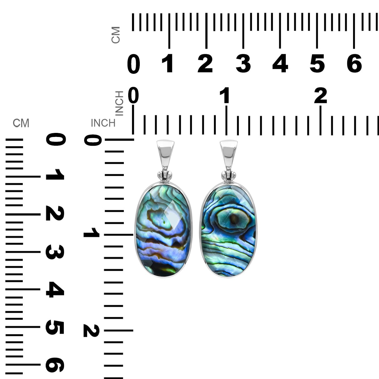 Faceted Abalone Shell Oval Pendant with Quartz Doublet