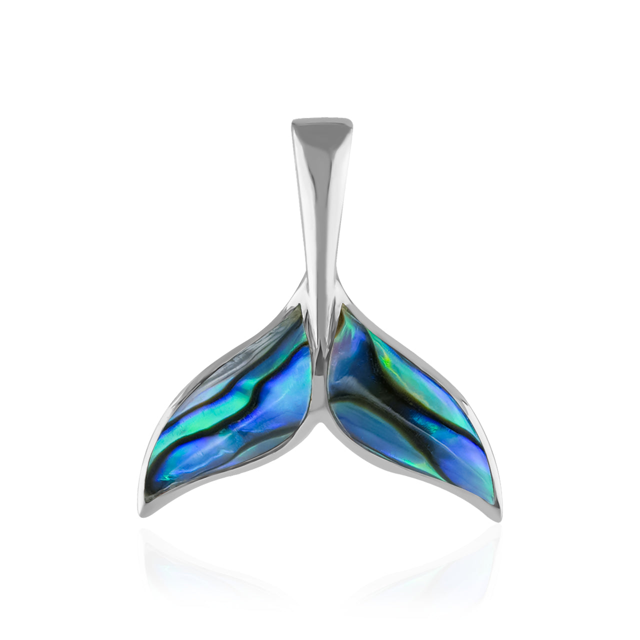 Colgante de cola de ballena de abulón Starborn en plata de ley - Mediano
