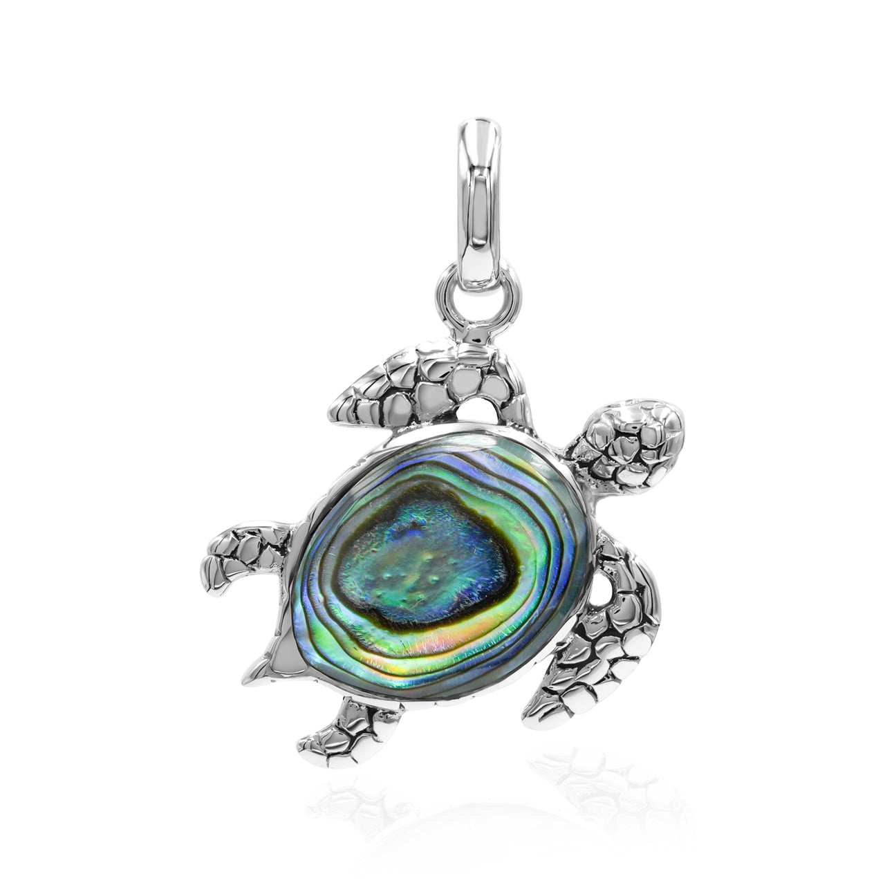 Starborn Swimming Sea Turtle Pendant in Fine Sterling Silver
