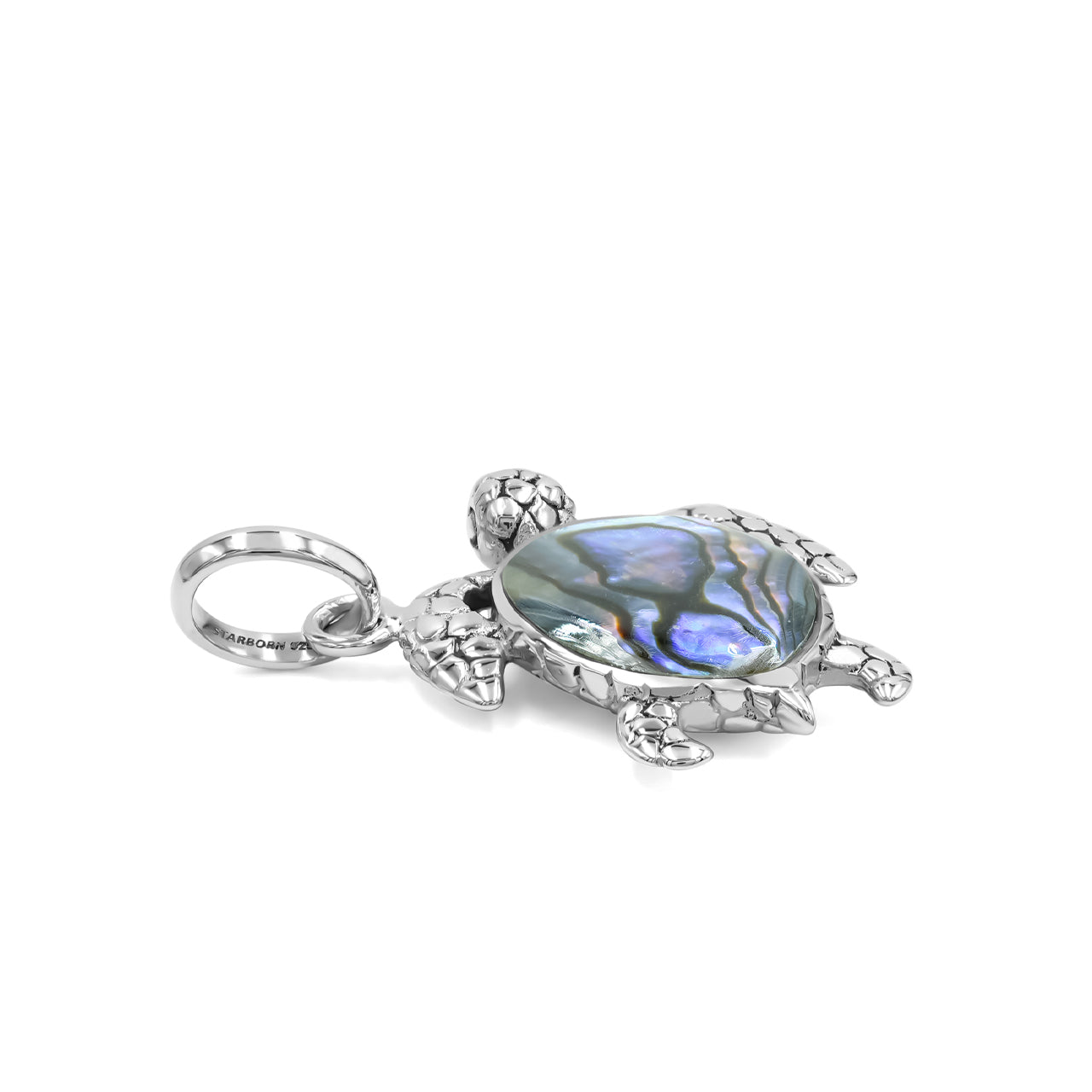 Starborn Swimming Sea Turtle Pendant in Fine Sterling Silver